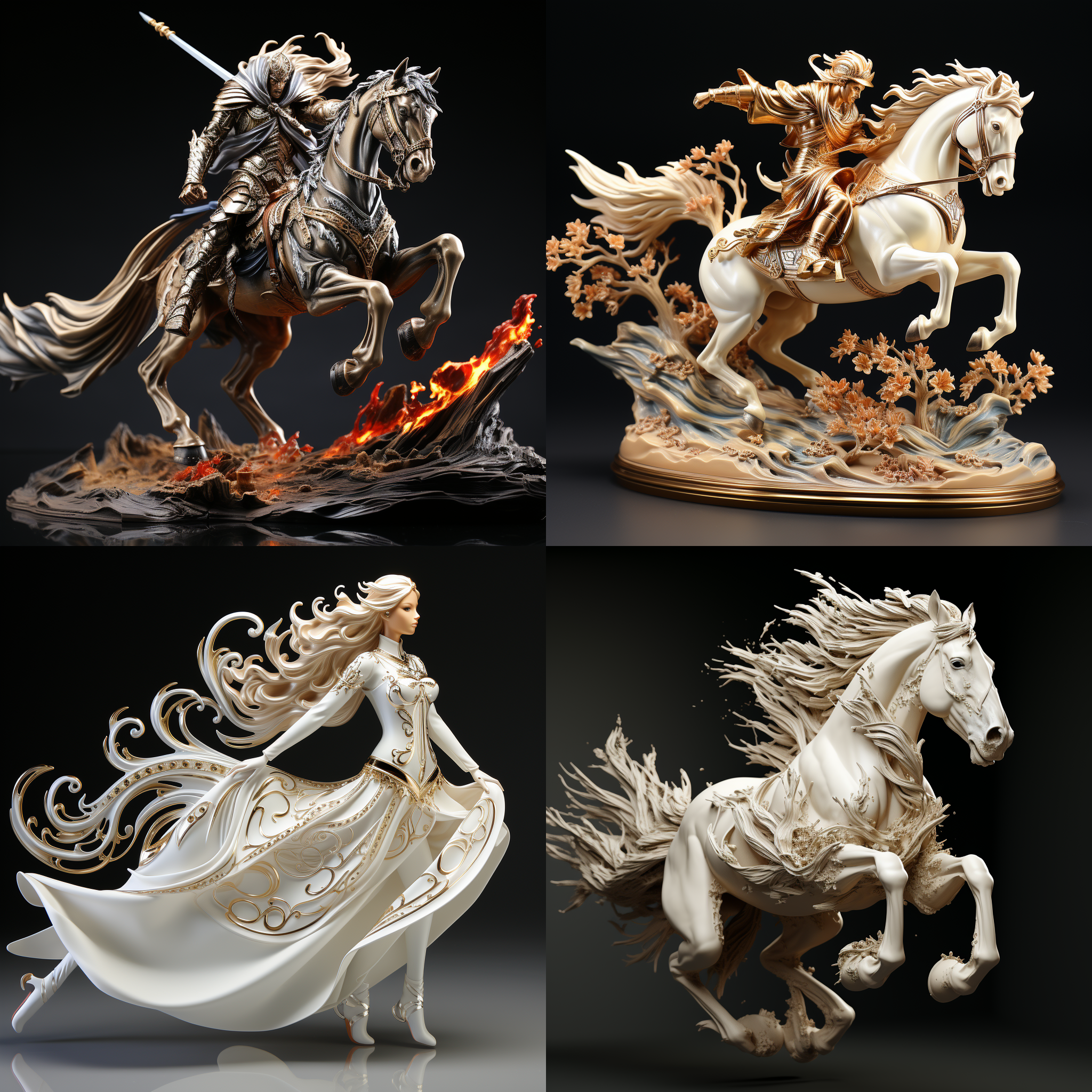 骑兵，pvc材质，3d渲染，产品展示