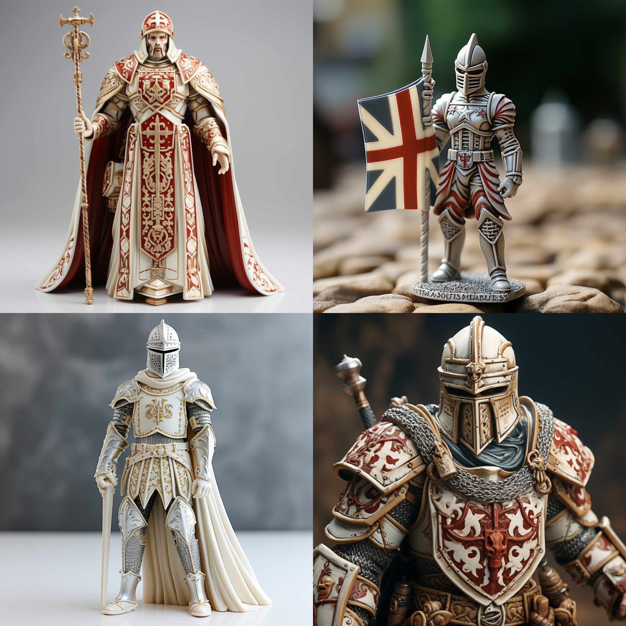 圣殿骑士团，pvc材质，3d渲染，产品展示