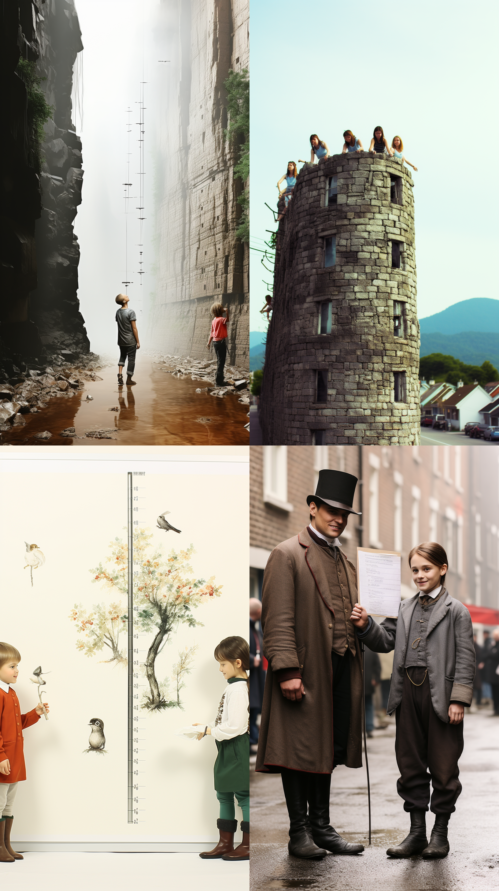 量身高的中国小朋友