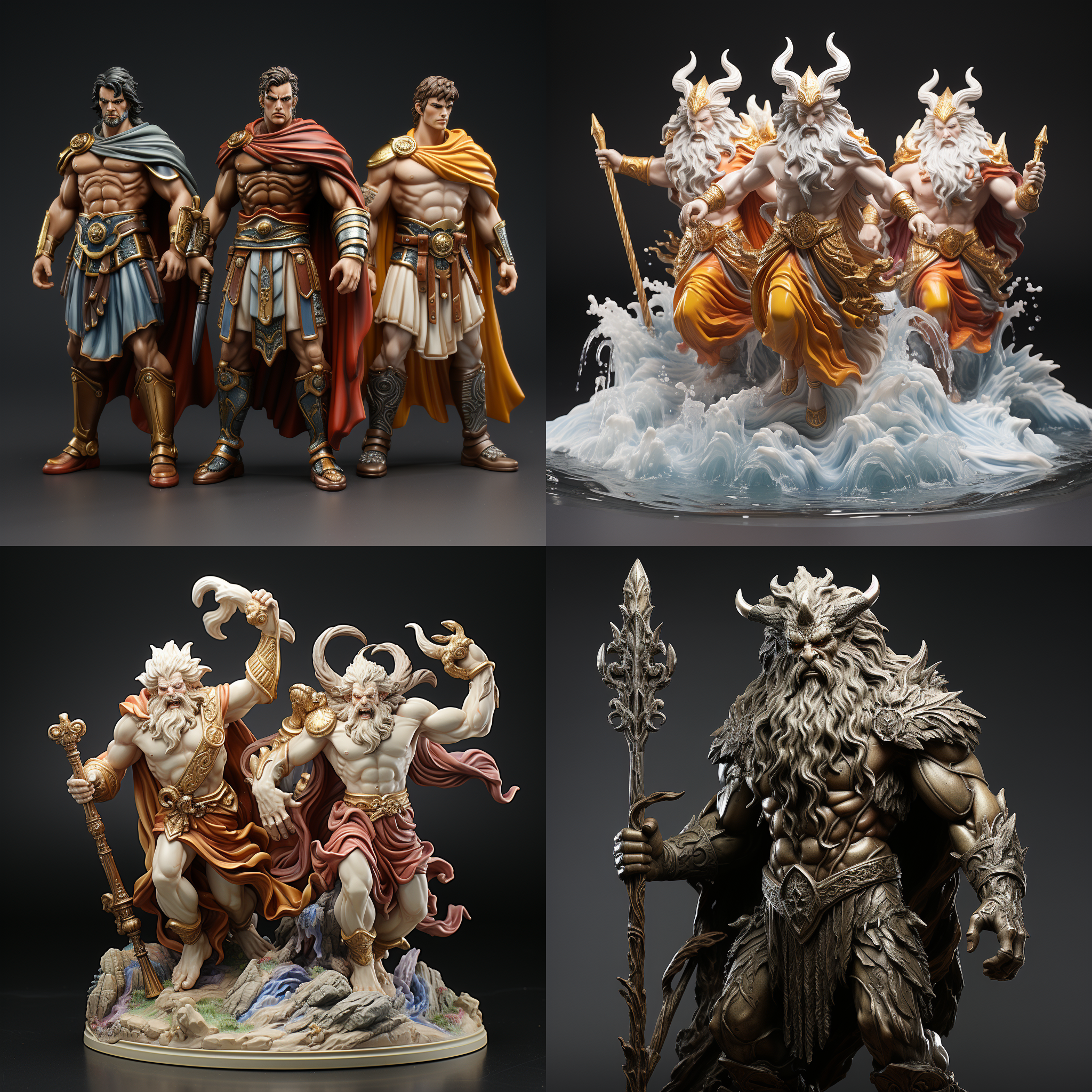 希腊众神，pvc材质，3d渲染，产品展示