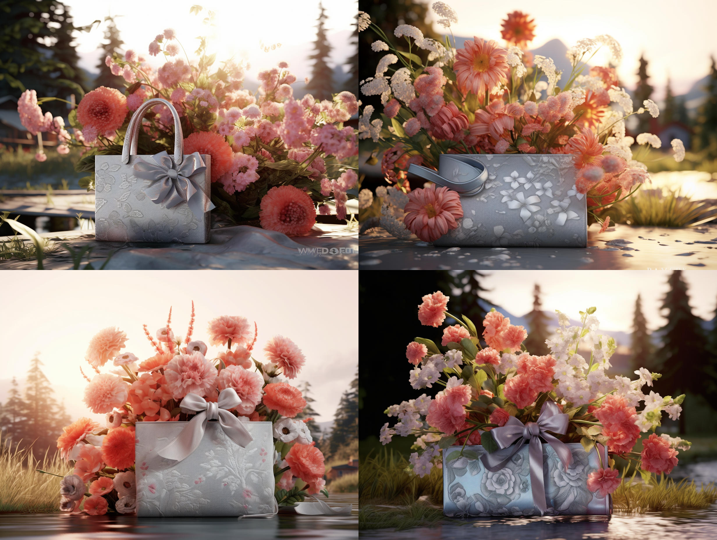 在不改变产品任何形态样式的前提下，将产品放到花的背景里，让产品更具立体高档，豪华的感觉，c4d高品质产品渲染的效果，超高清 逼真清晰 细节丰富，色彩饱和