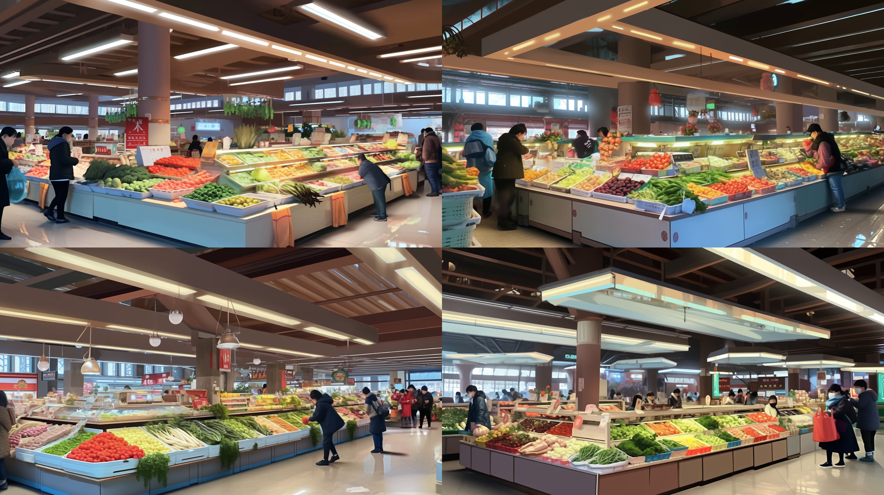 室内农贸市场，现代，广告，背景，招租广告