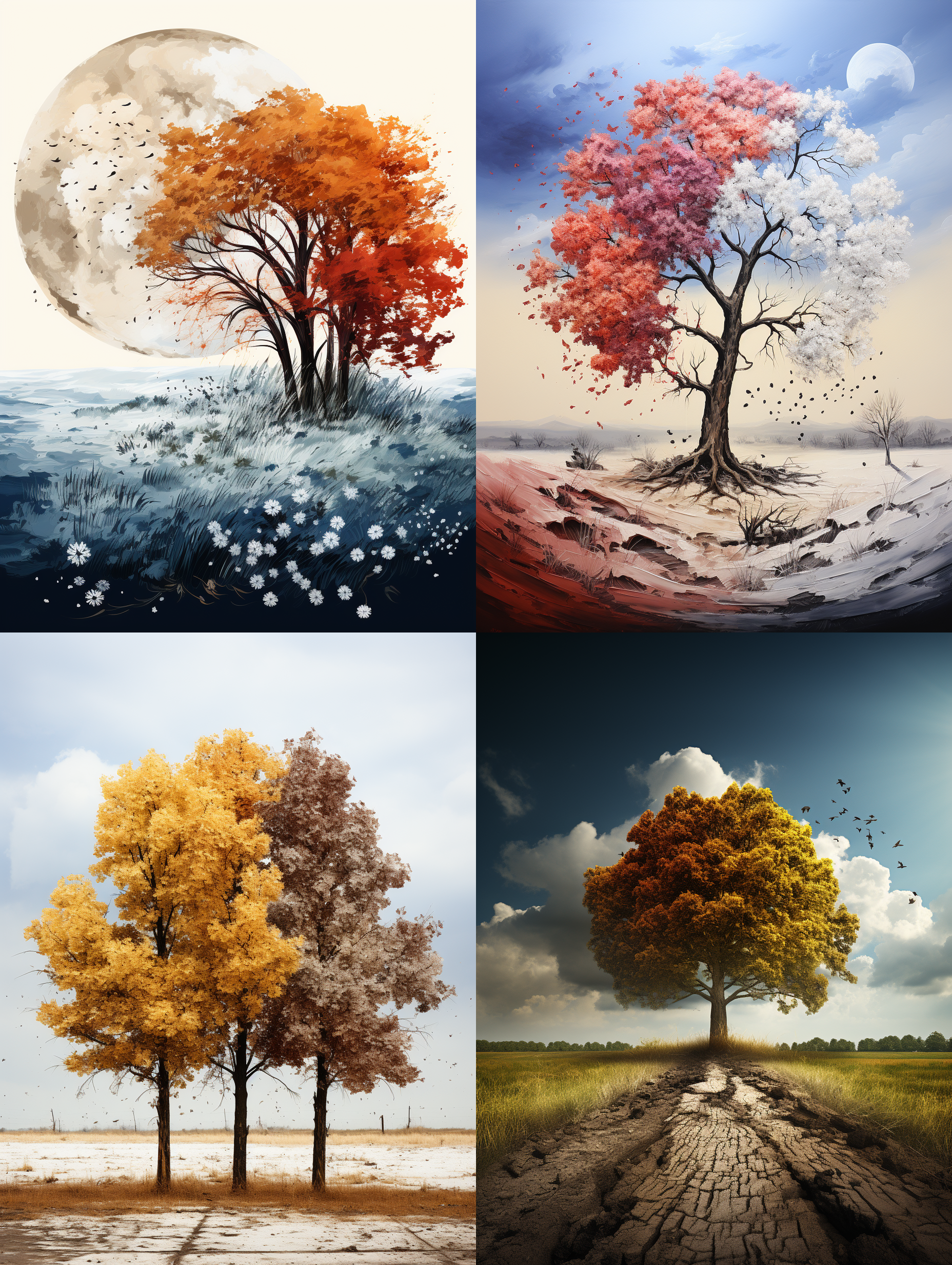 春夏秋冬四季变化。