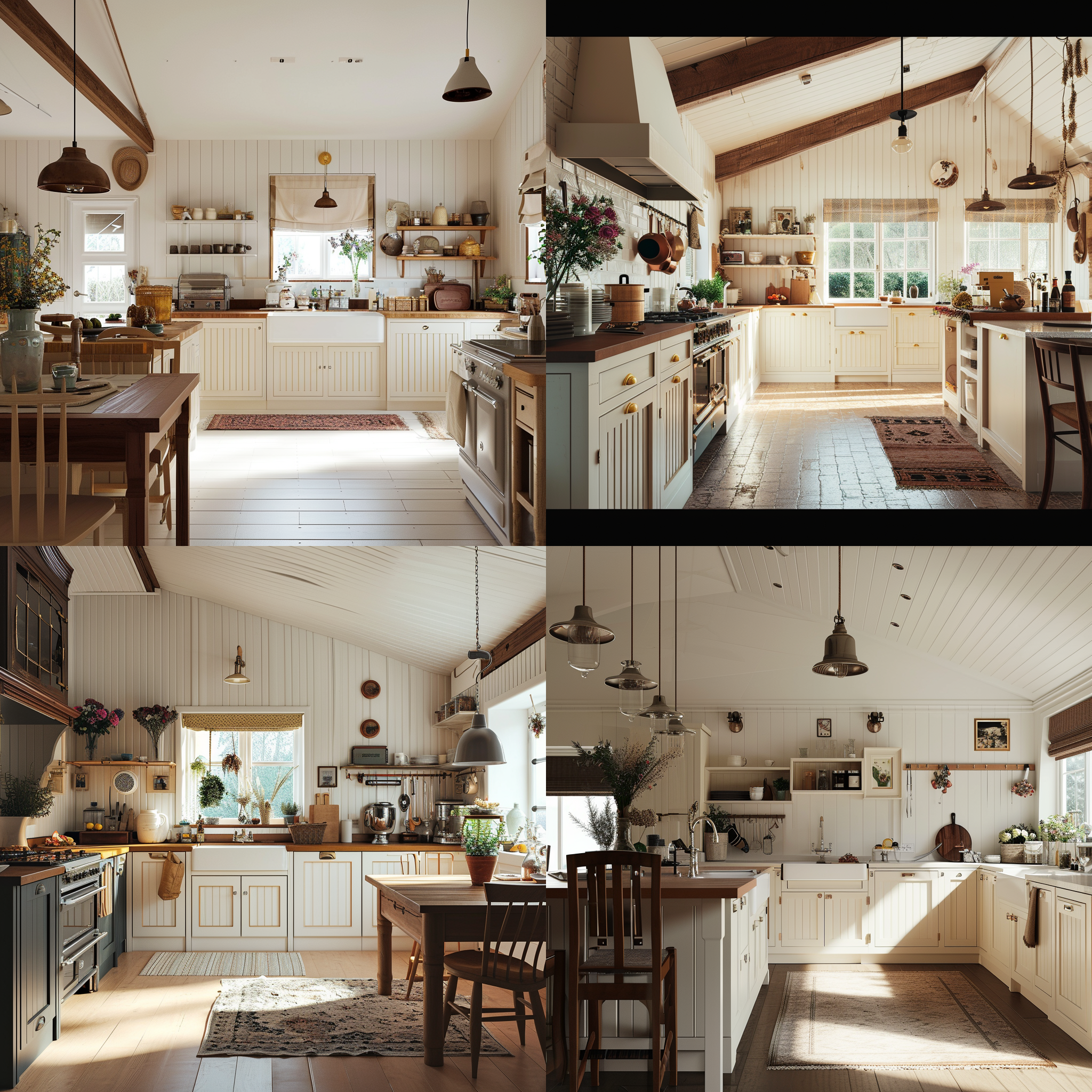 美式风格厨房，自然光照，中性色调，开放式布局，近景45度侧面视角,场景明亮有生活气息，超写实，超现实主义，高细节，高清拍摄，16k