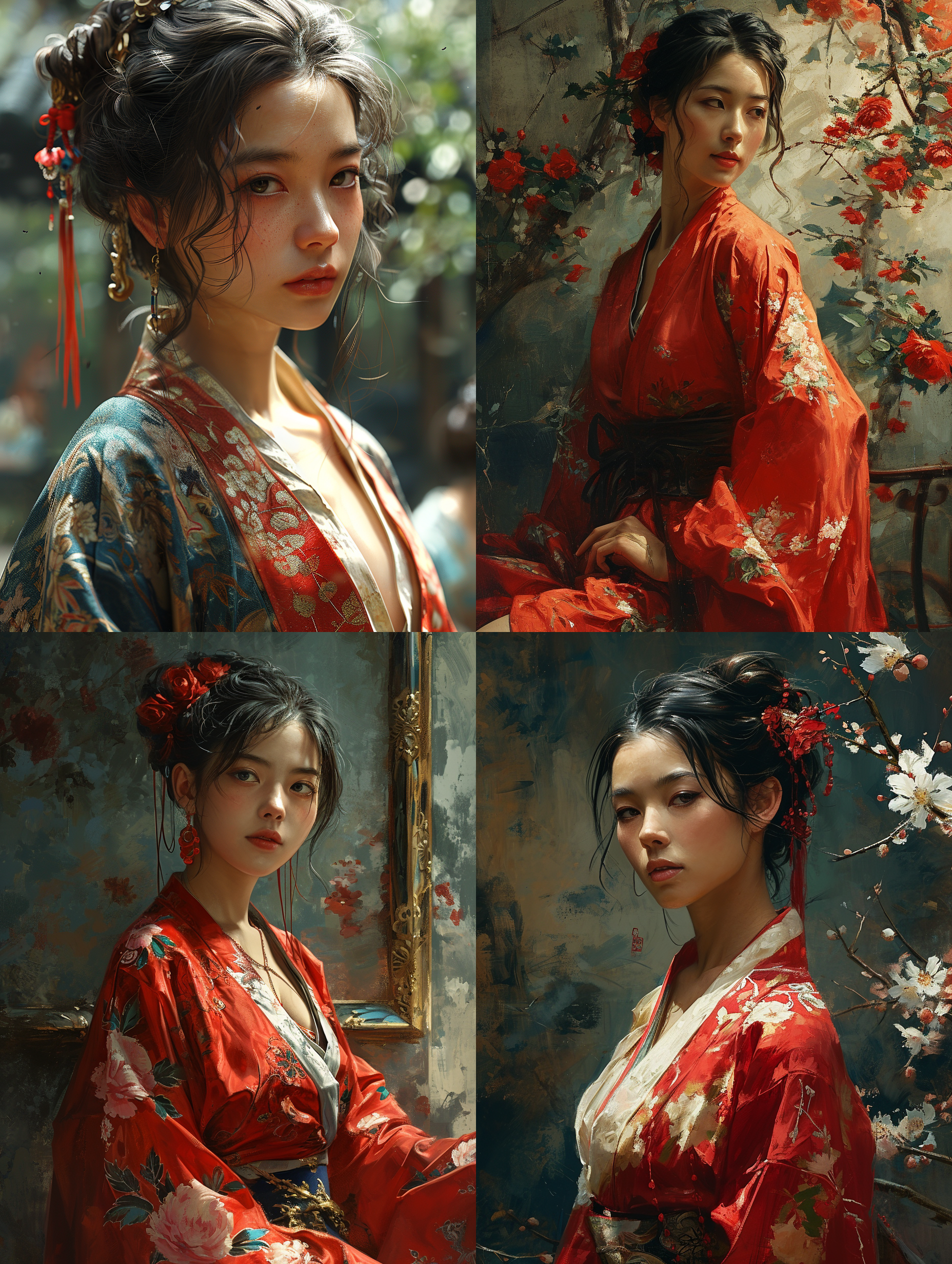 简笔画，中国成年女性，美女