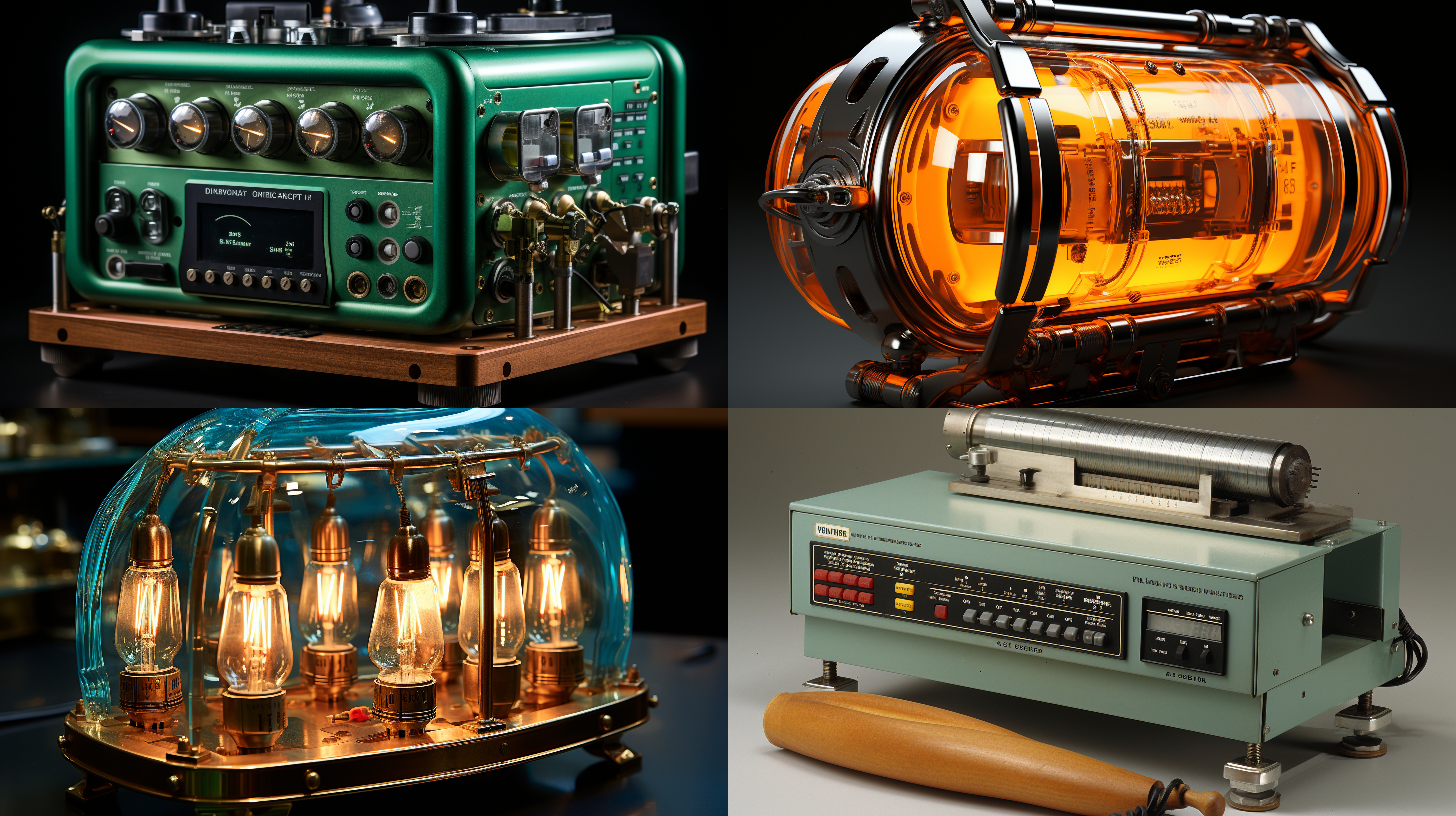 一台大的仪器，方形，玻璃外壳，透过外壳看到里面是一支玻璃试管，试管里充满污水，有一个小型的微距摄像头对着试管，后面有灯光照明，科技风格，透视构图，清晰细节，污染警示，金属风格，科技效果。