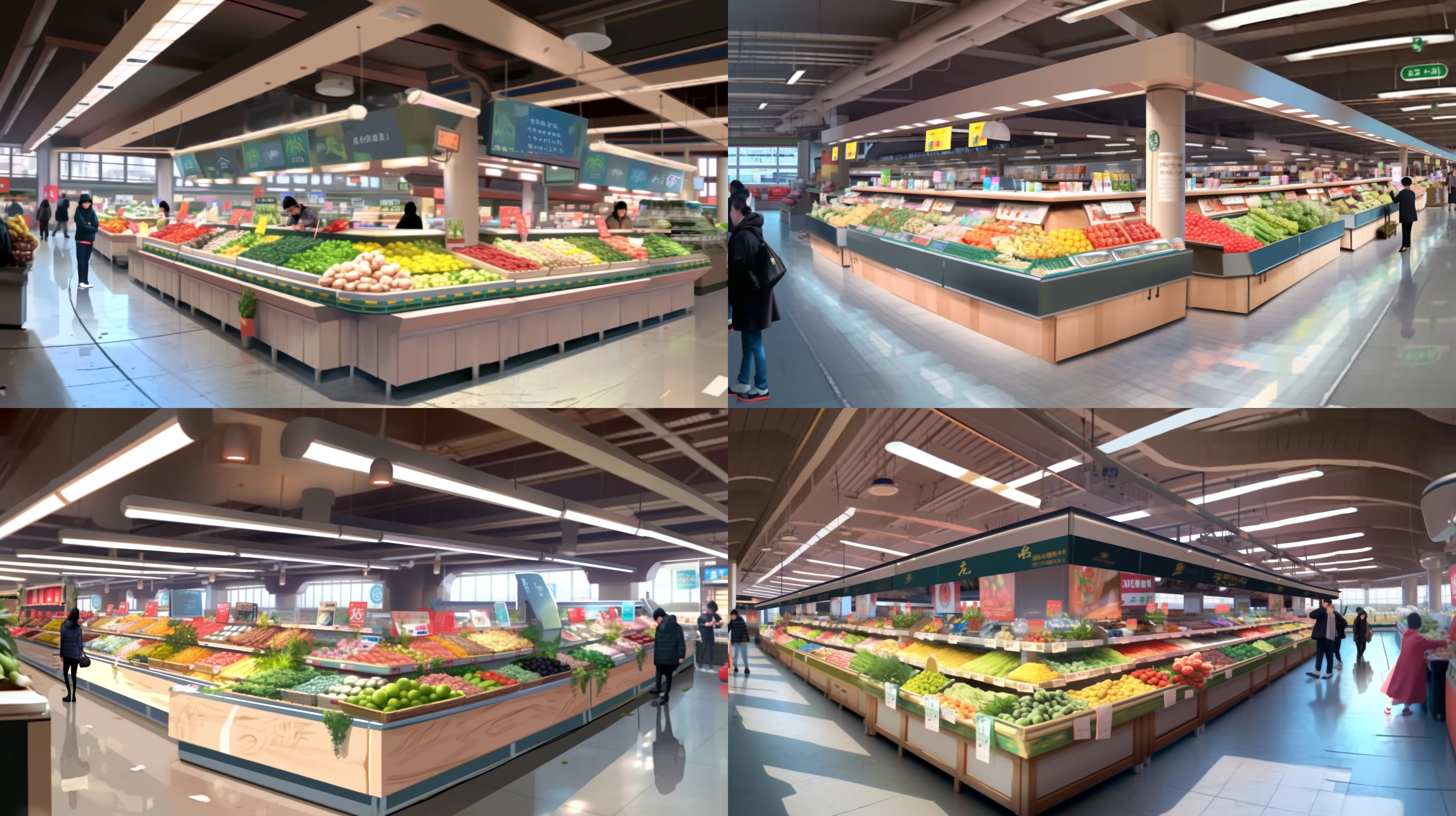室内农贸市场，现代，广告，背景，招租广告