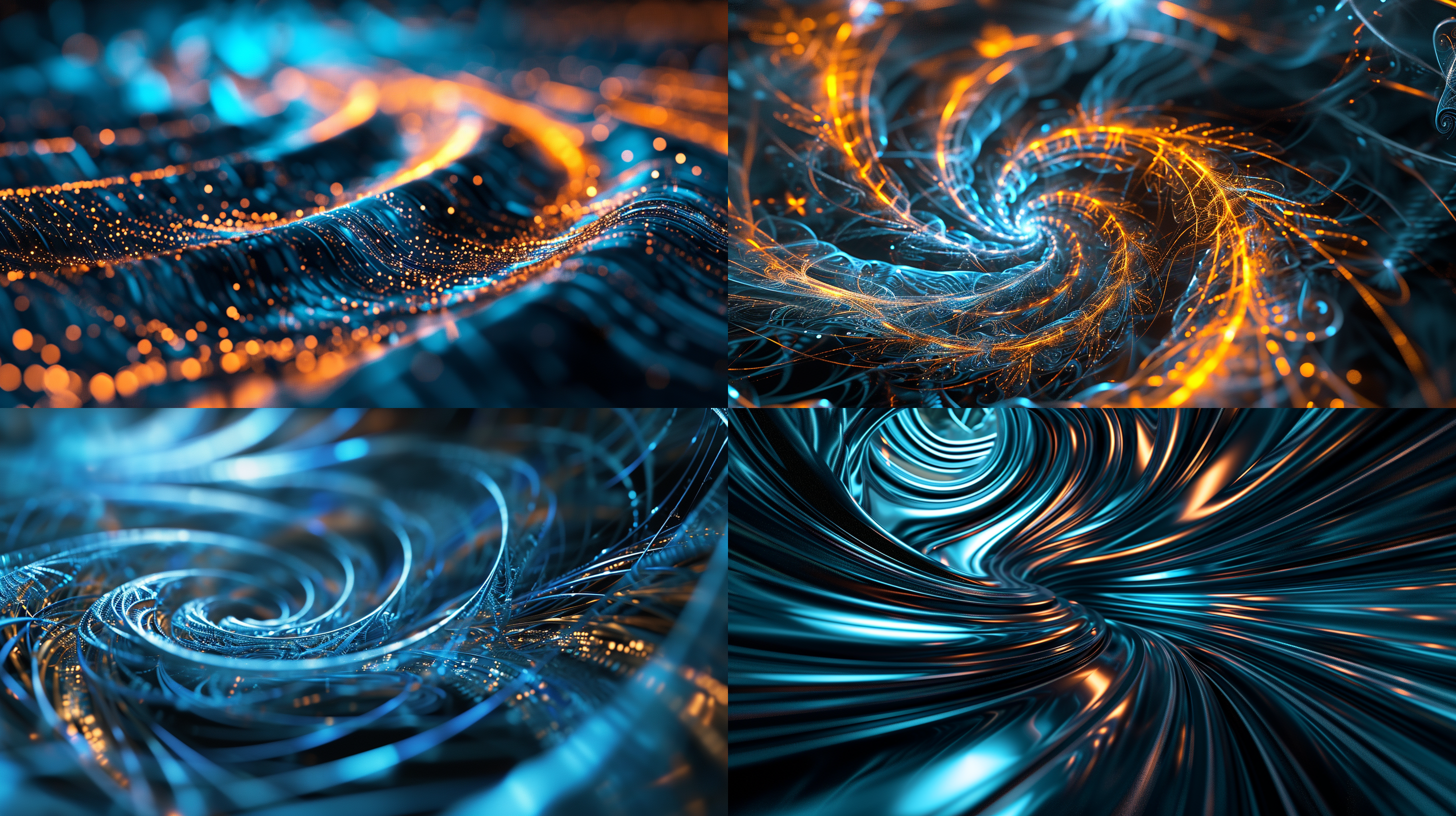 blue abstract spiral lines :: dark blue and light orange style, intel core, captivating light effects, 32k uhd, dark sky blue and light orange, abstract lines