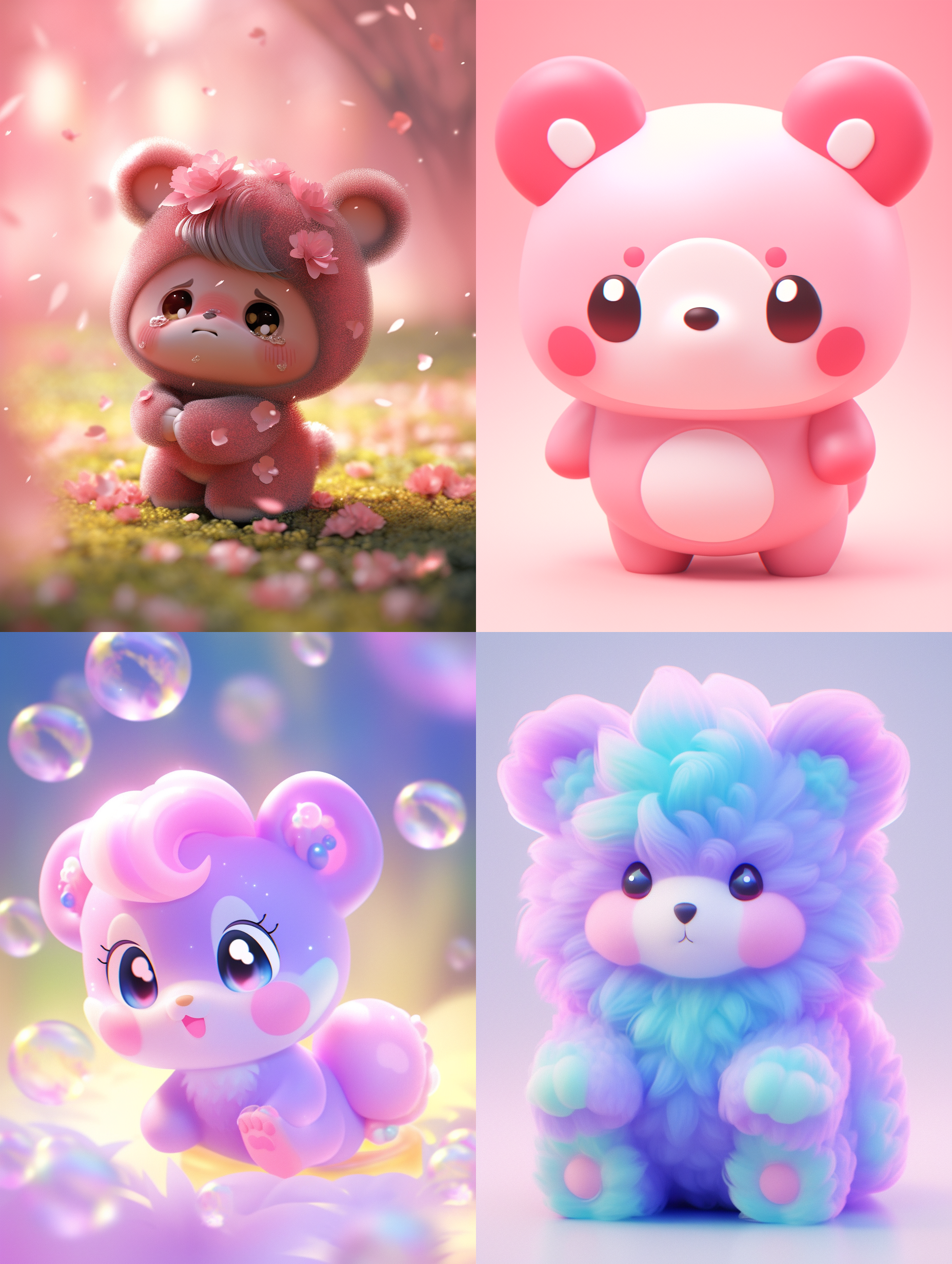 cute character， baby bear， cute cartoon character， cartoon cute， chibistyle， lovely art style， cute illustration， full body commission for， cute cartoon style， cute round ears， 3d， toy,