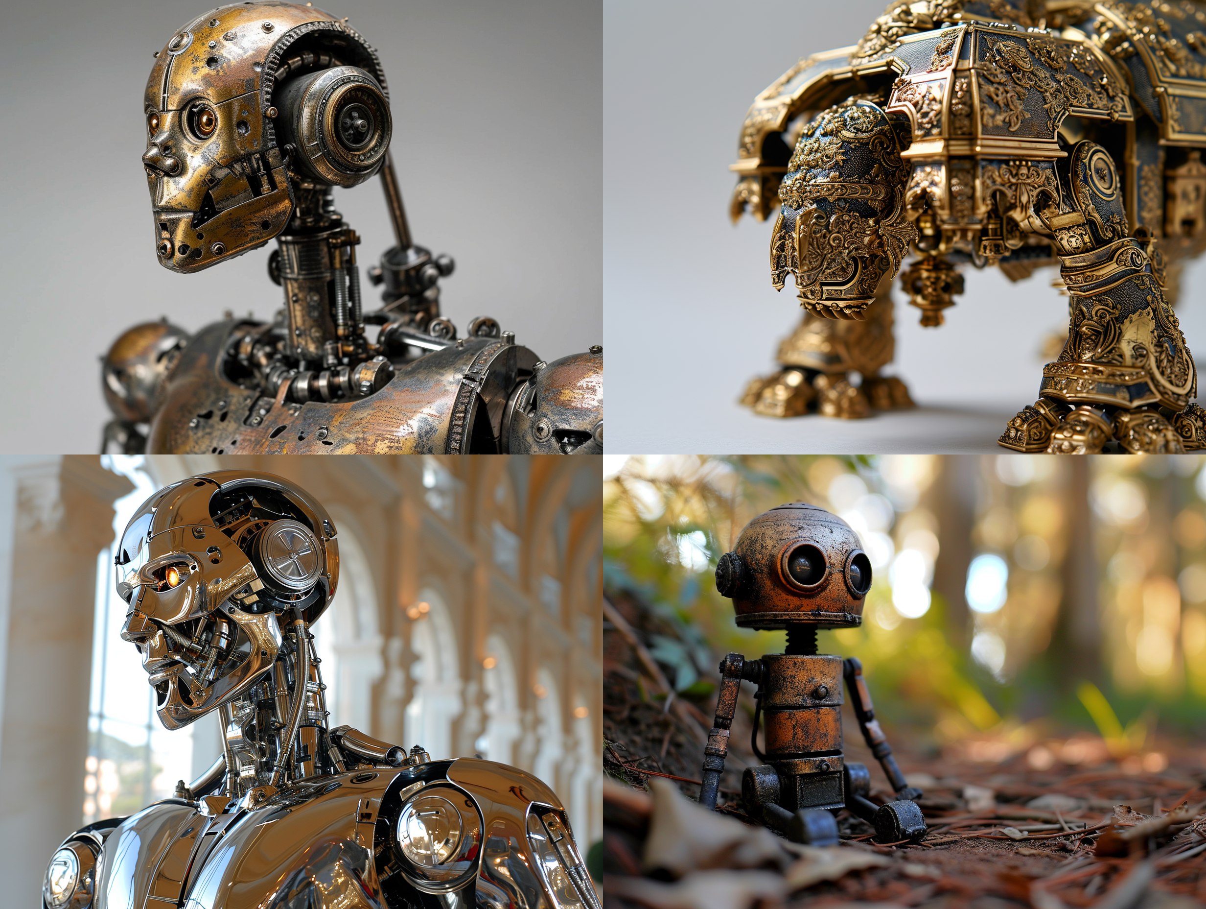 a metal robot,golden,(metallic luster:1.5)(master piece:1.4)
