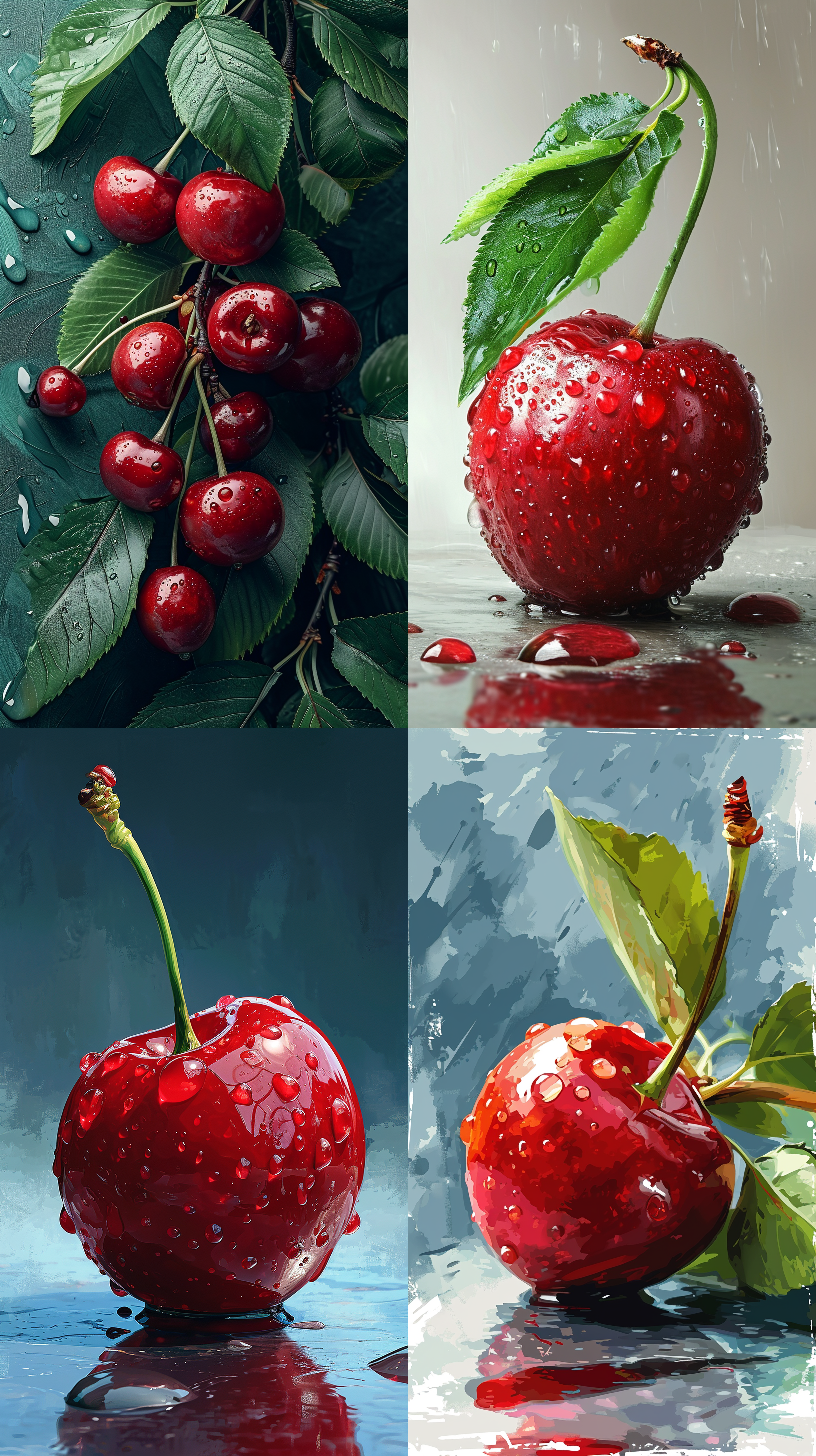 车厘子，矢量图，最高画质，微观摄影