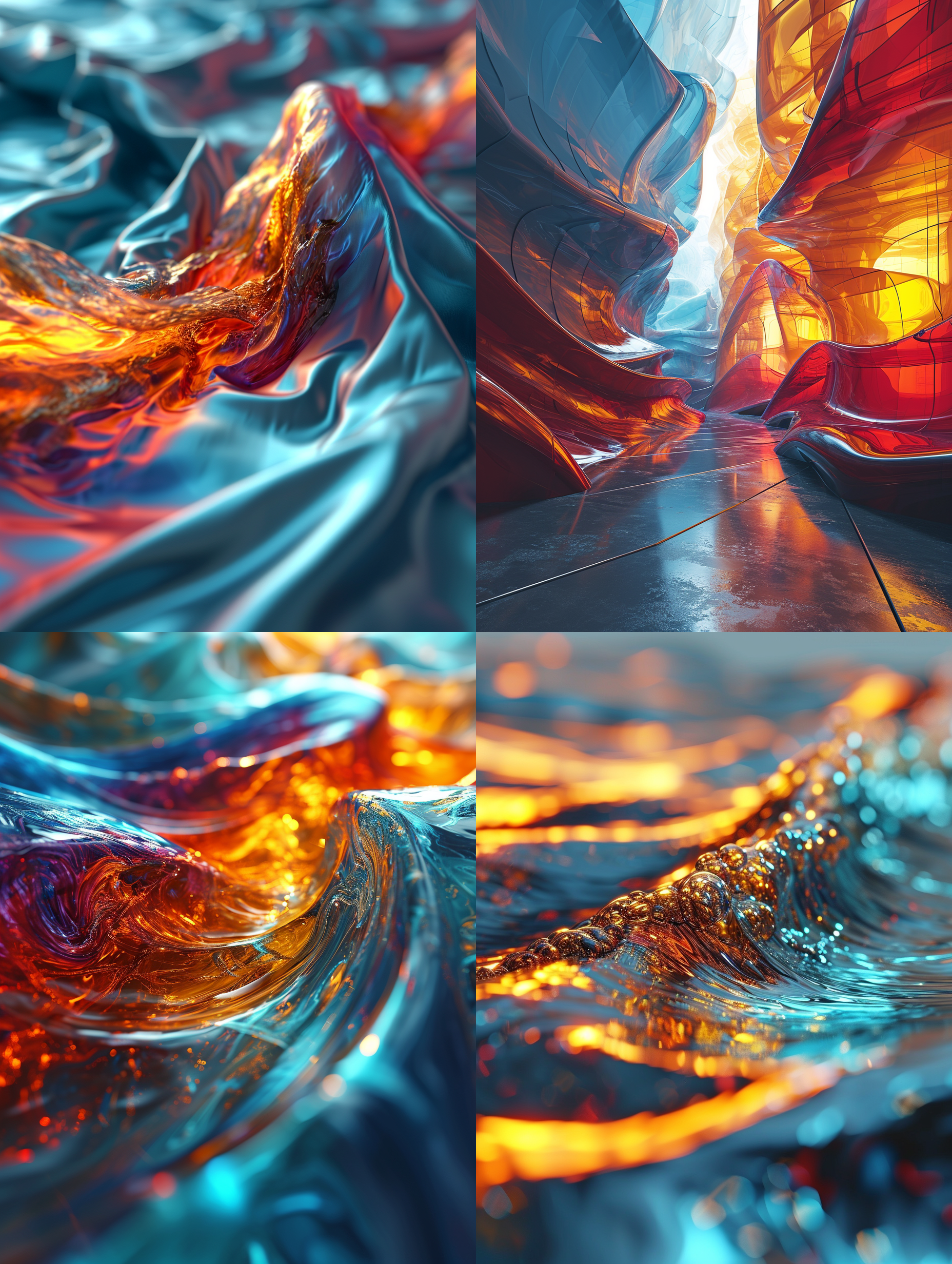 silky neon wallpaper, vibrant dark orange and light blue, futuristic chromatic waves, soft tonal shifts 