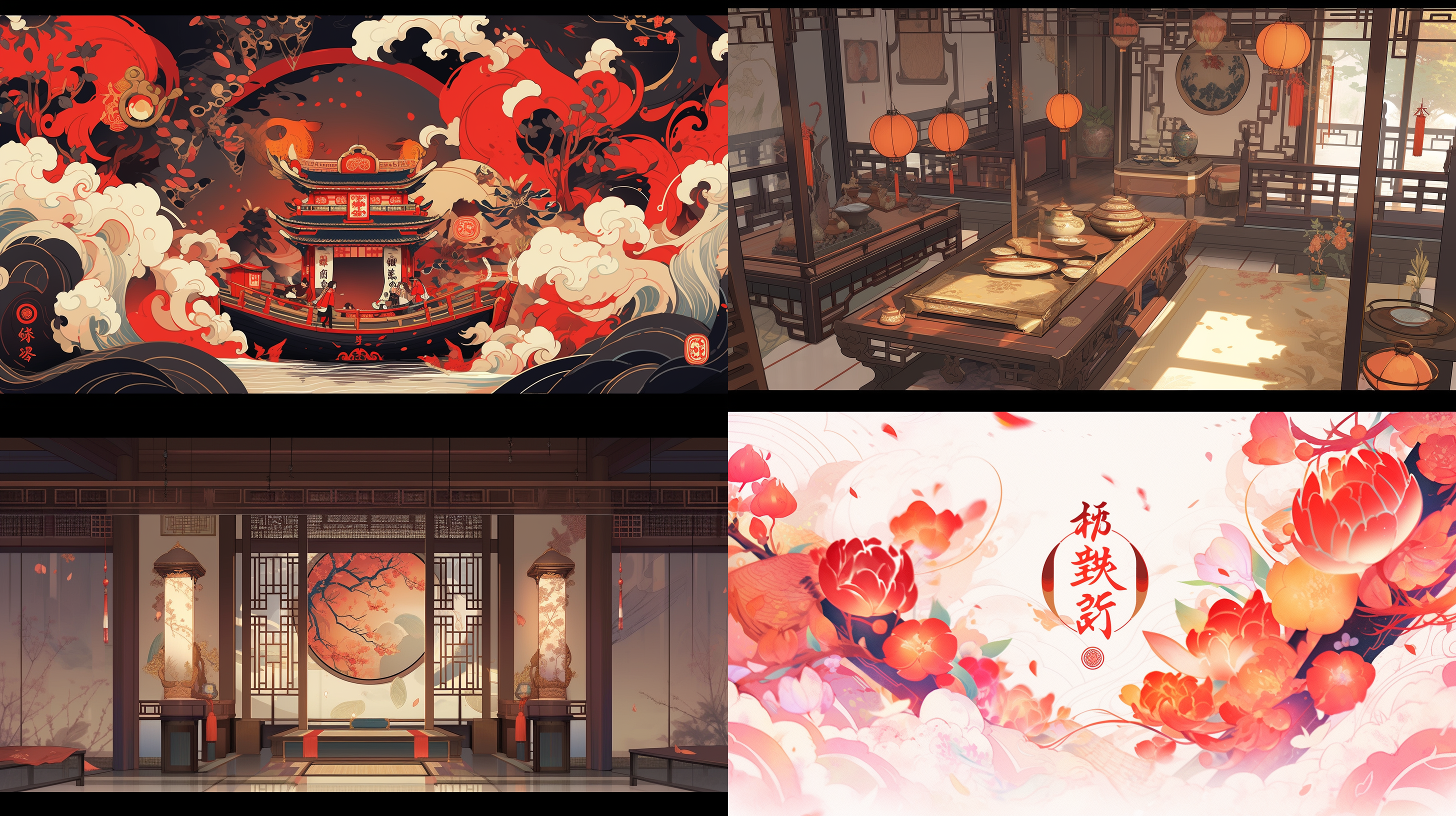 招租广告，平面设计，中式设计