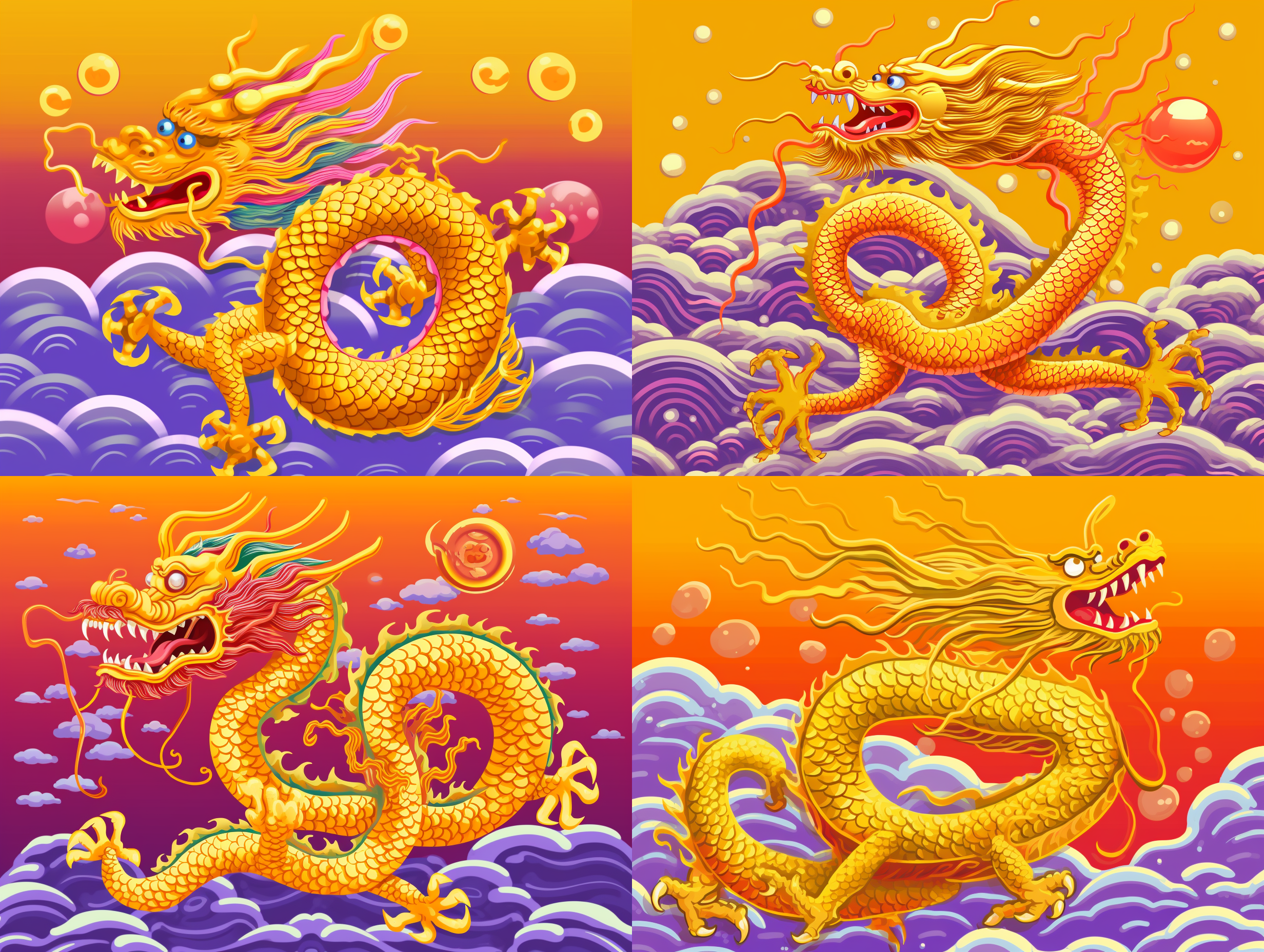 以参考图的样式生成一条金色的中国龙和在喜庆的中国红背景上全身盘旋飞腾，呈现温顺 ，可爱，吉祥的表情，整体红色调，背景要有中国传统的，红灯笼，鞭炮，烟花，彩色纸鹤，吉祥元素，充满了强烈的民族色彩和节日喜庆的气氛，顶级画质和艺术感 色彩饱和和层次丰富，8k顶级画质，超写实摄影，