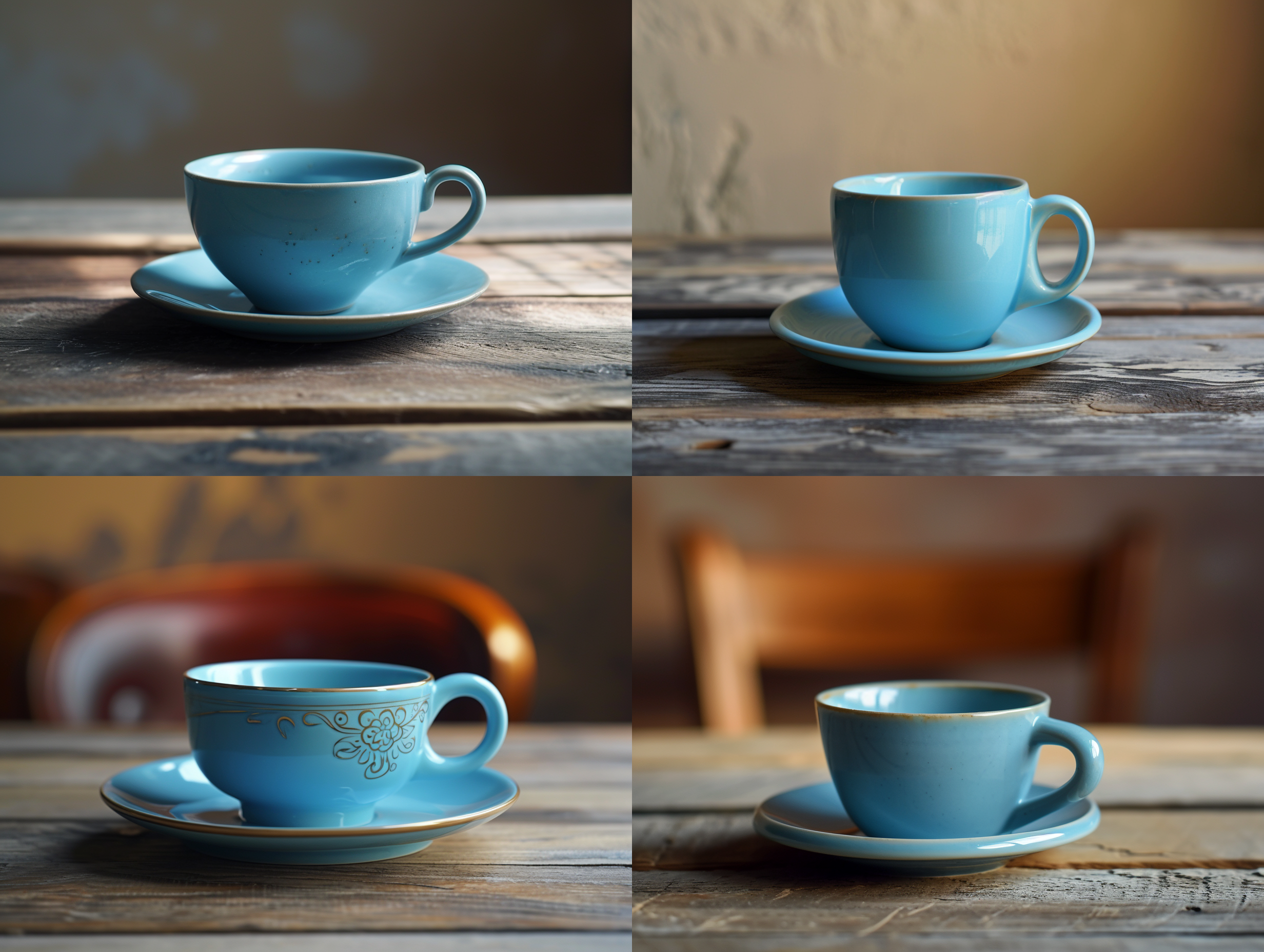 symmetrical the composition,(a beautiful porcelain clay clean blue cute cup on the wood table:1.7),empty,16k resolution,master piece,(best quality:1.5),(beautiful lighting:1.5,(only blue:1.8),(((very smooth))),(profle:1.63)