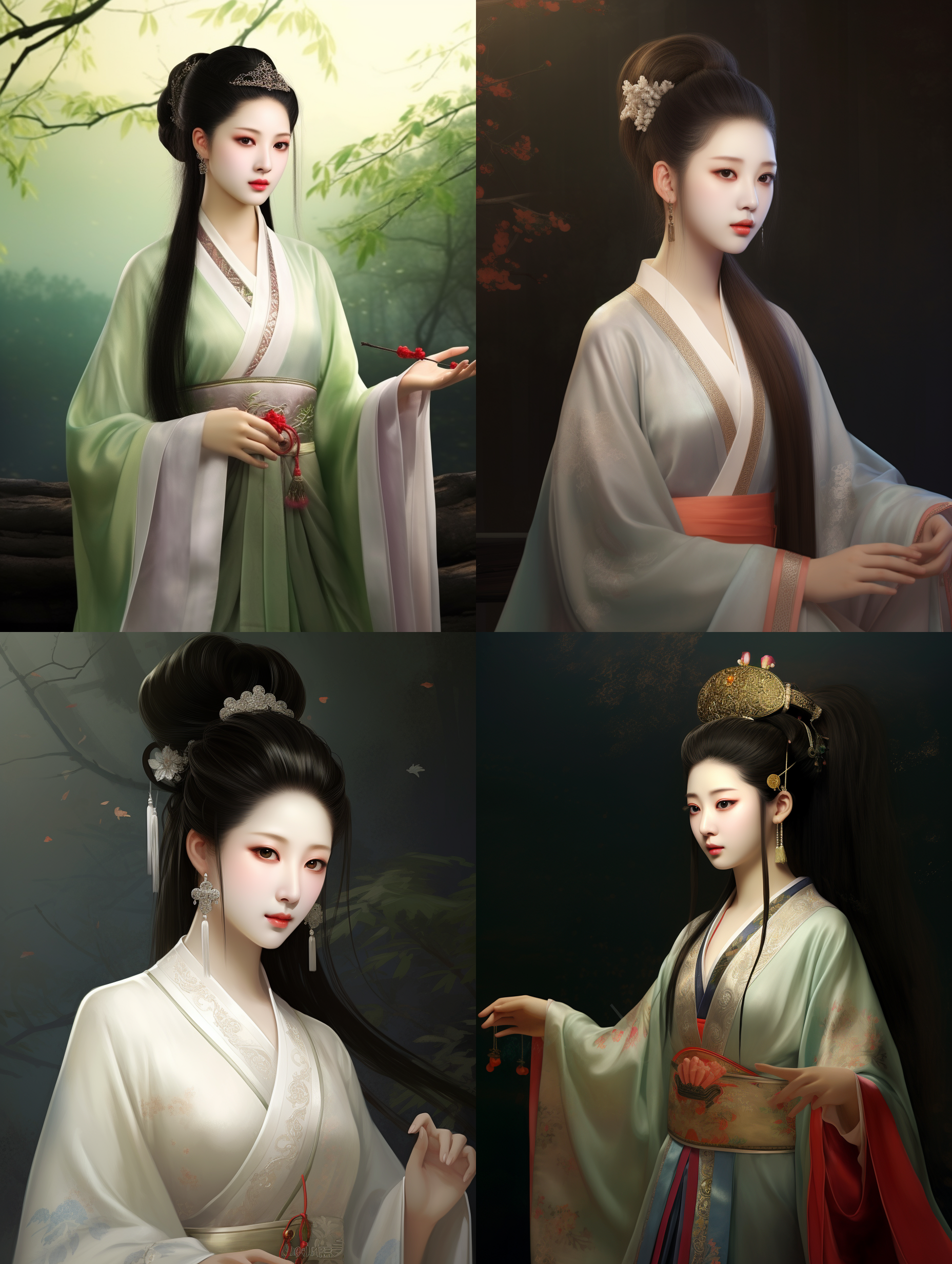 中国绝世美女,全身，瓜子脸，端庄，古代，汉服