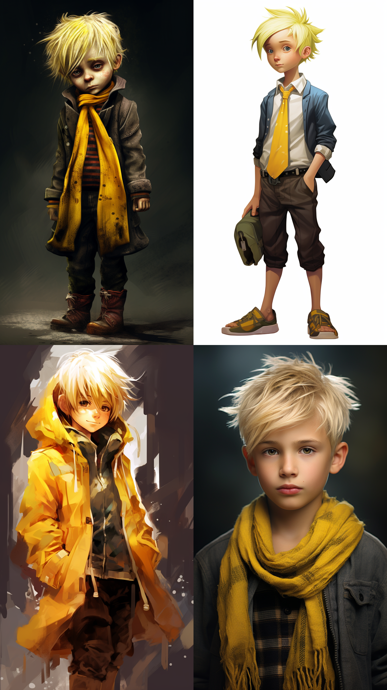 一个小男孩，黄发