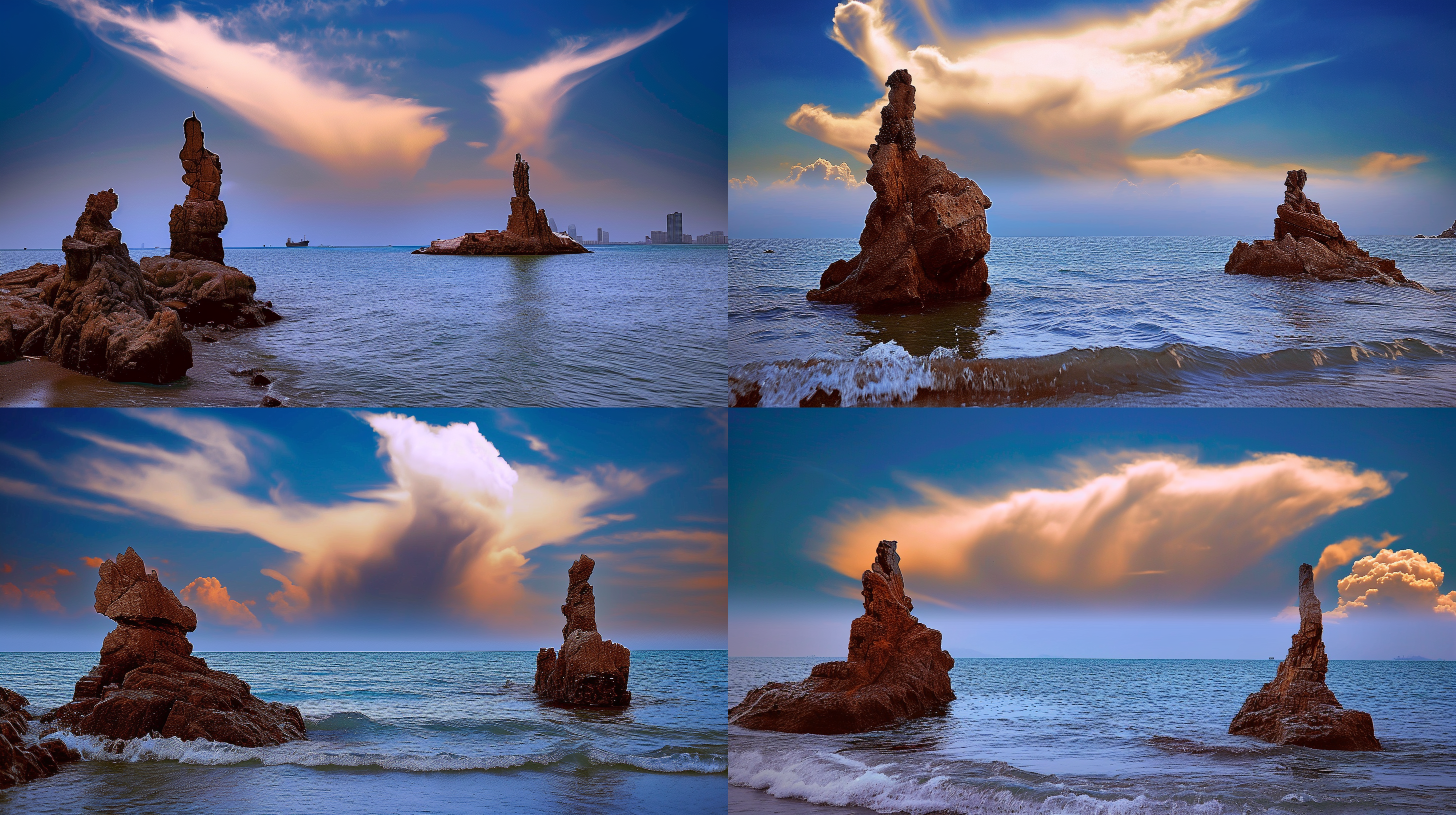 高分辨率 照片 海边上 海滩上 日落 海边