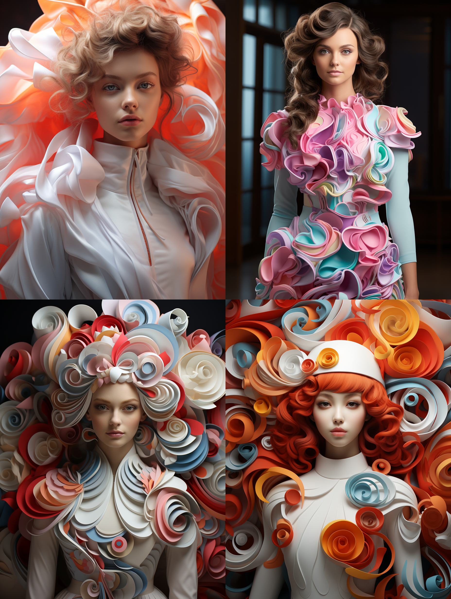 生成具有3d创意艺术感的2024的图案字样 要有艺术美感，要有强烈的立体感和视觉冲击力，纯色背景，