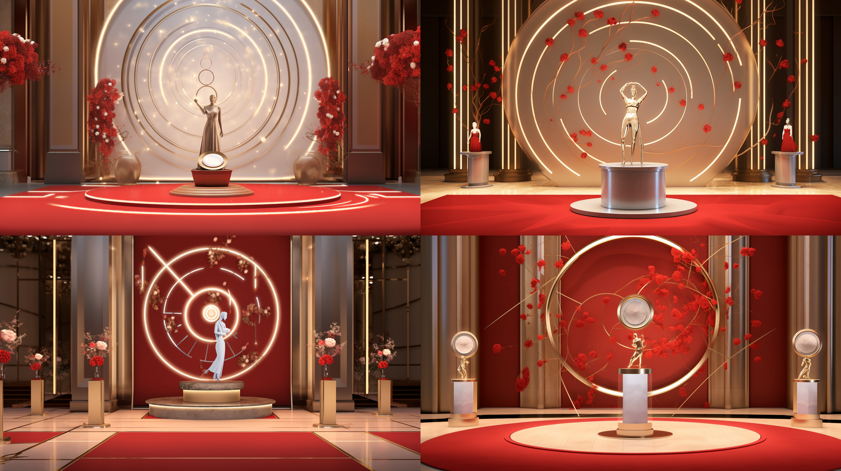 屏风设计 结合人头马展示 婚庆道具 亚光金属质感 配合鲜花装饰 高级 有质感 温馨的婚庆场景 有视觉冲击力 洋气 大方 写实 佳能照片 川内伦子 柔光 中午时光 5星级酒店大堂内 真实 室内 高分辨率 高分辨率 写实 照片 真实 室内 超高分辨率 非常详细