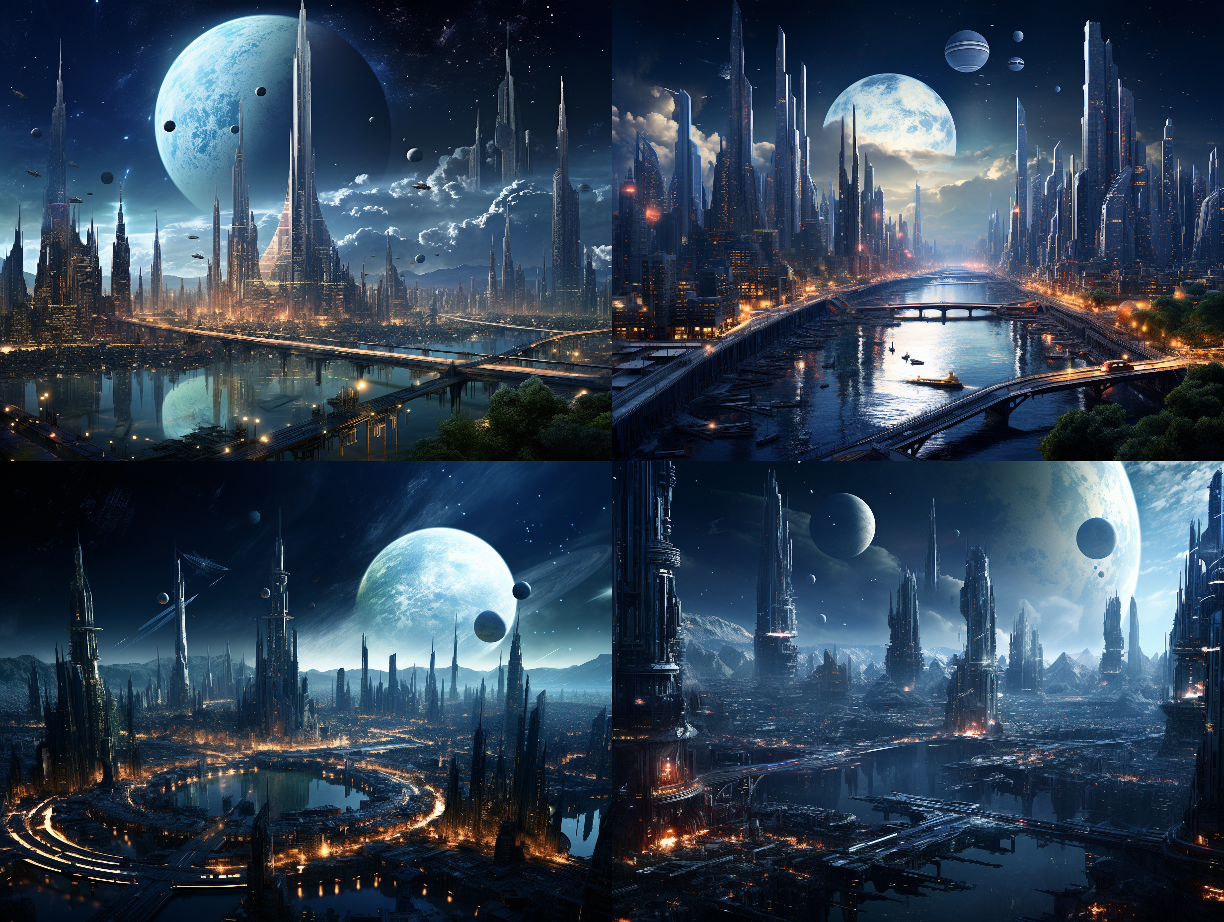 街道，繁华，星际港口，太空中，地球背景