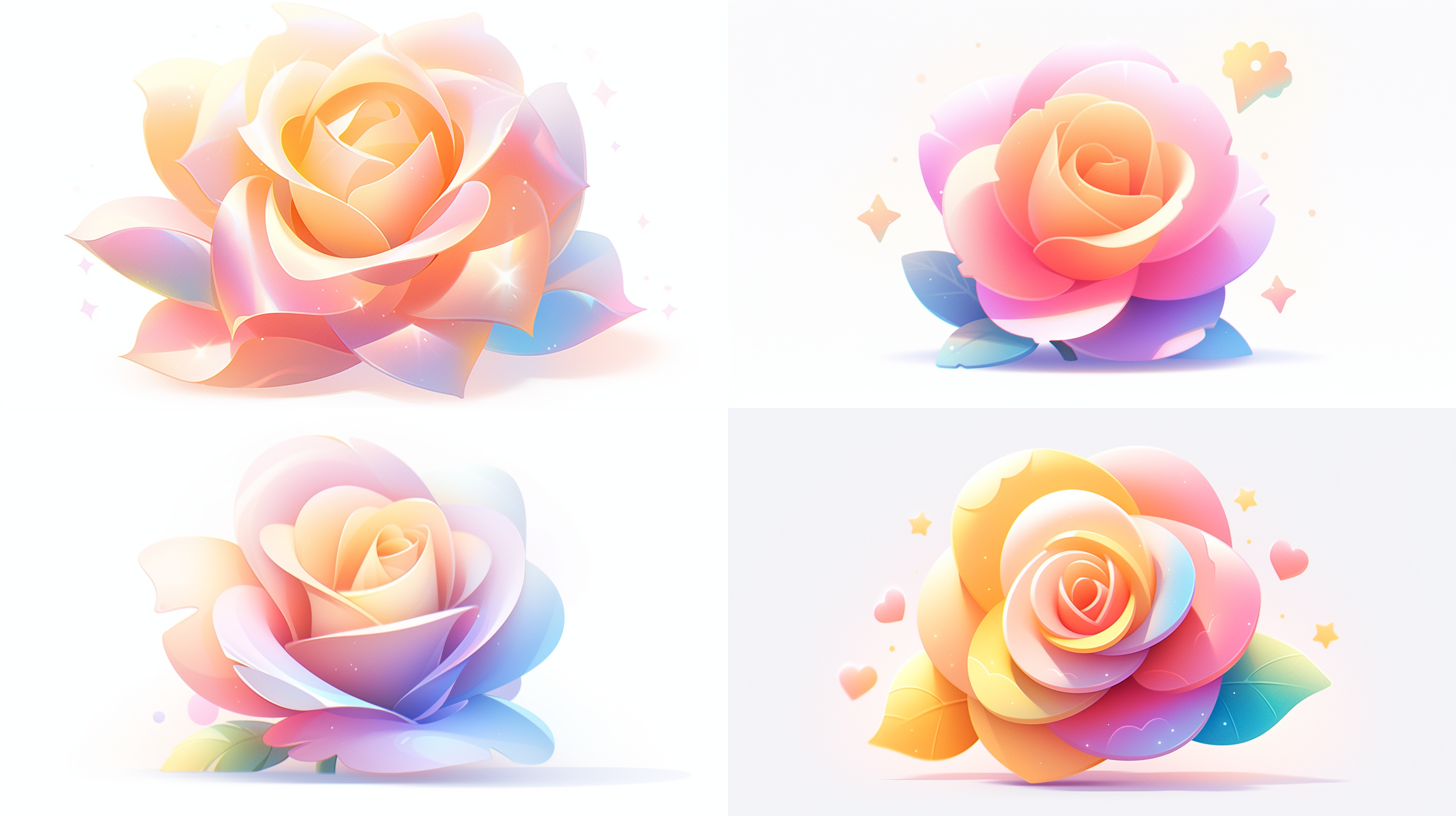 a rose 3d icon,pink,light yellow,lavender.clean white background,claymaterialisometric, 3d rendering, smooth and shiny! cutegirl style,realistic use of light and color,softcolor gradual change, honey style,trendy innintendo, best detail, hd, high resolution