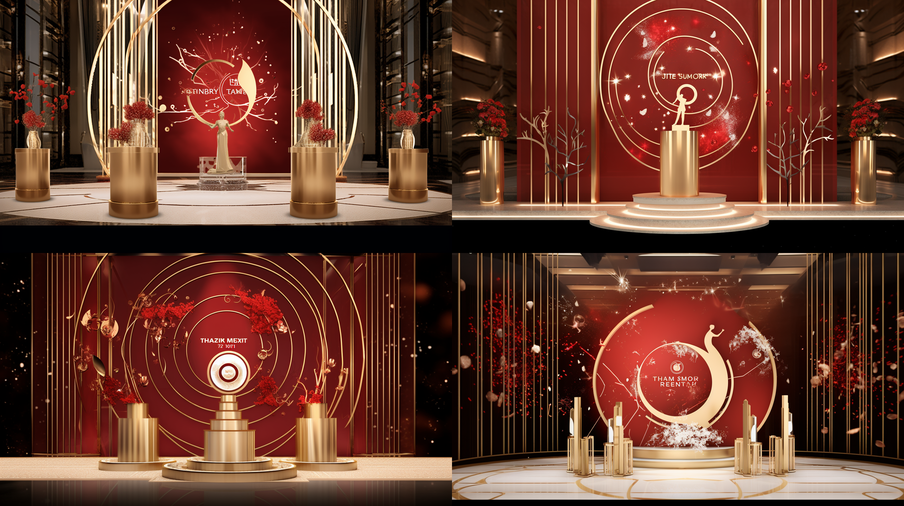 屏风设计 结合人头马展示 婚庆道具 亚光金属质感 配合鲜花装饰 高级 有质感 温馨的婚庆场景 有视觉冲击力 洋气 大方 写实 佳能照片 川内伦子 柔光 中午时光 5星级酒店大堂内 真实 室内 高分辨率 高分辨率 写实 照片 真实 室内 超高分辨率 非常详细 超高分辨率 非常详细 超高分辨率 非常详细