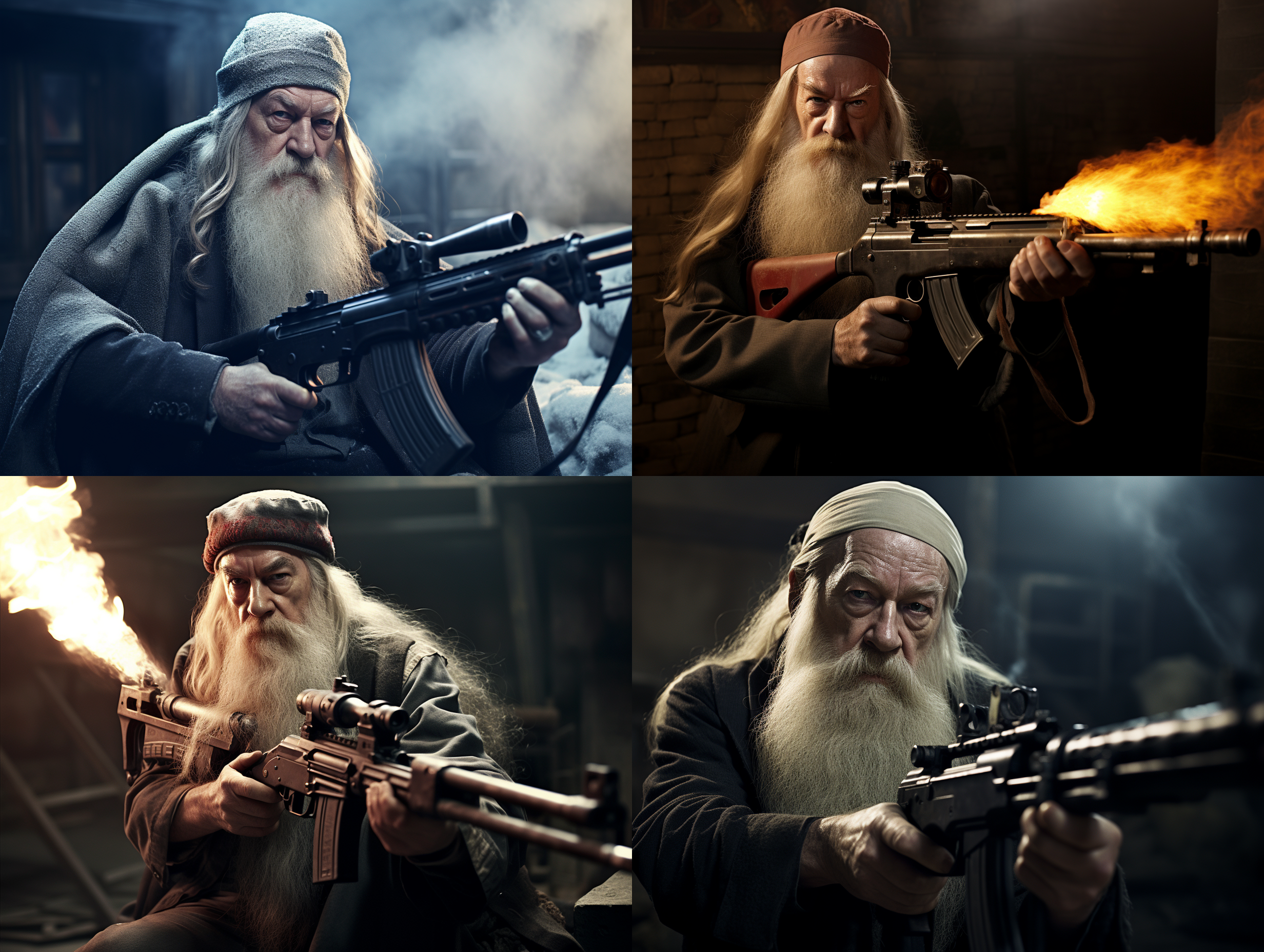 阿不思邓布利多，使用ak47