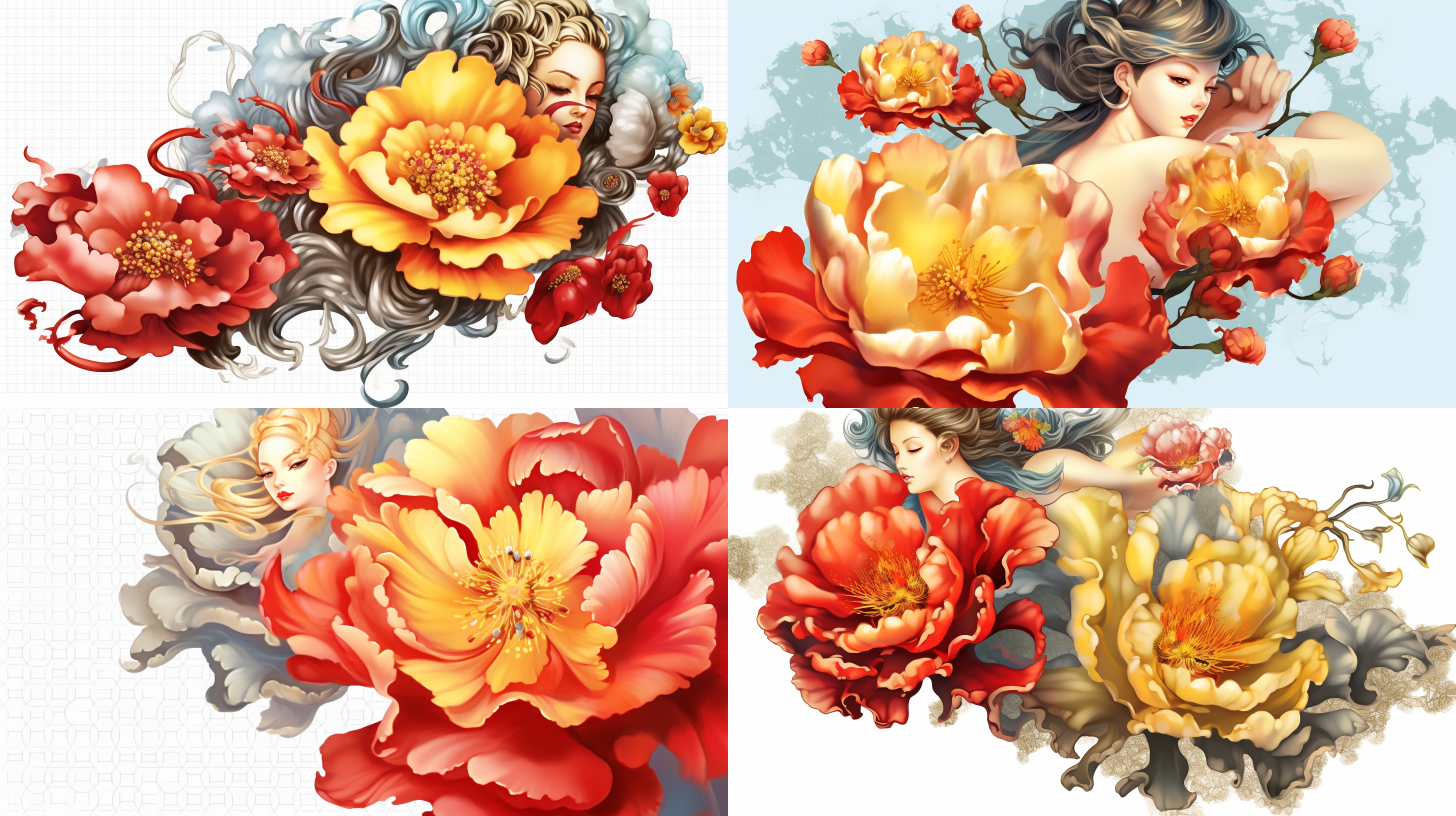 刻画清晰，高清插图，白色背景，等构。