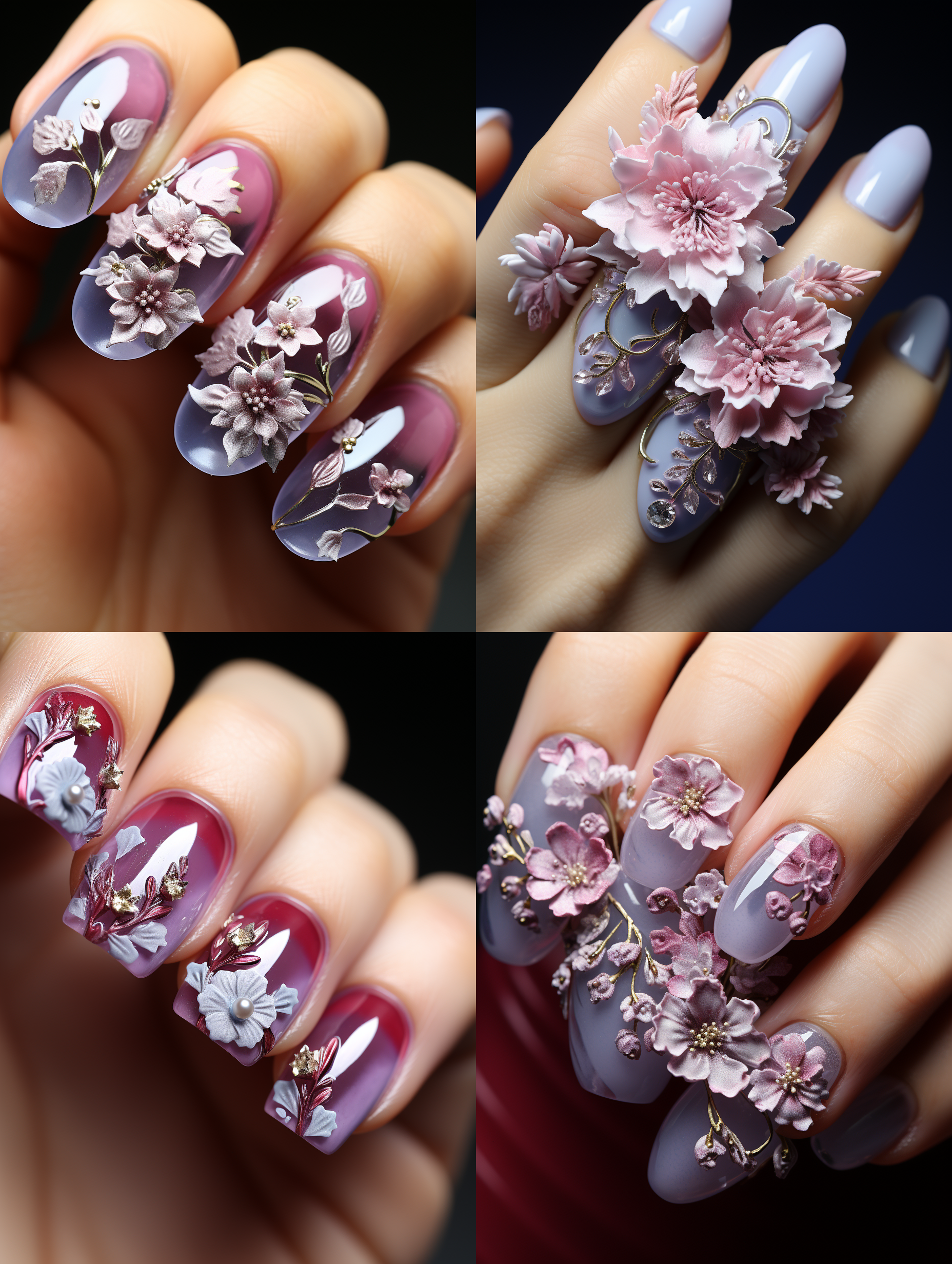 美女的手指甲上做了白色和红梅冰晶花为造型的美甲，超写真，唯美，顶级专业摄影品质，颜色层次丰富，细节丰富，8k 超高清，