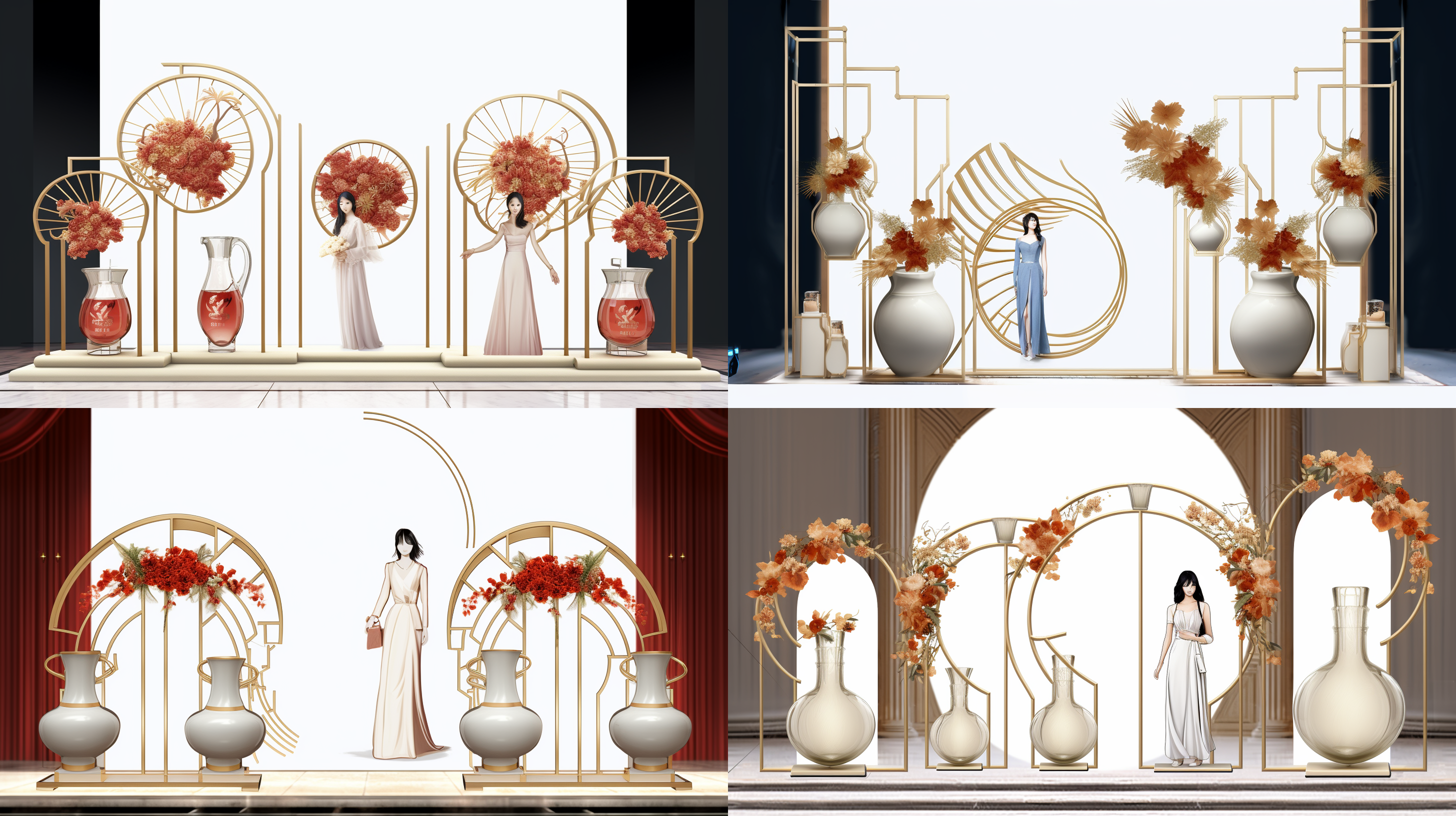 婚庆道具 屏风设计 亚光金属质感 配合鲜花装饰 高分辨率 写实 真实 室内 高分辨率 写实 照片 真实级摄影 室内 酒店大堂背景 高分辨率 写实 照片 真实 简单的背景 室内