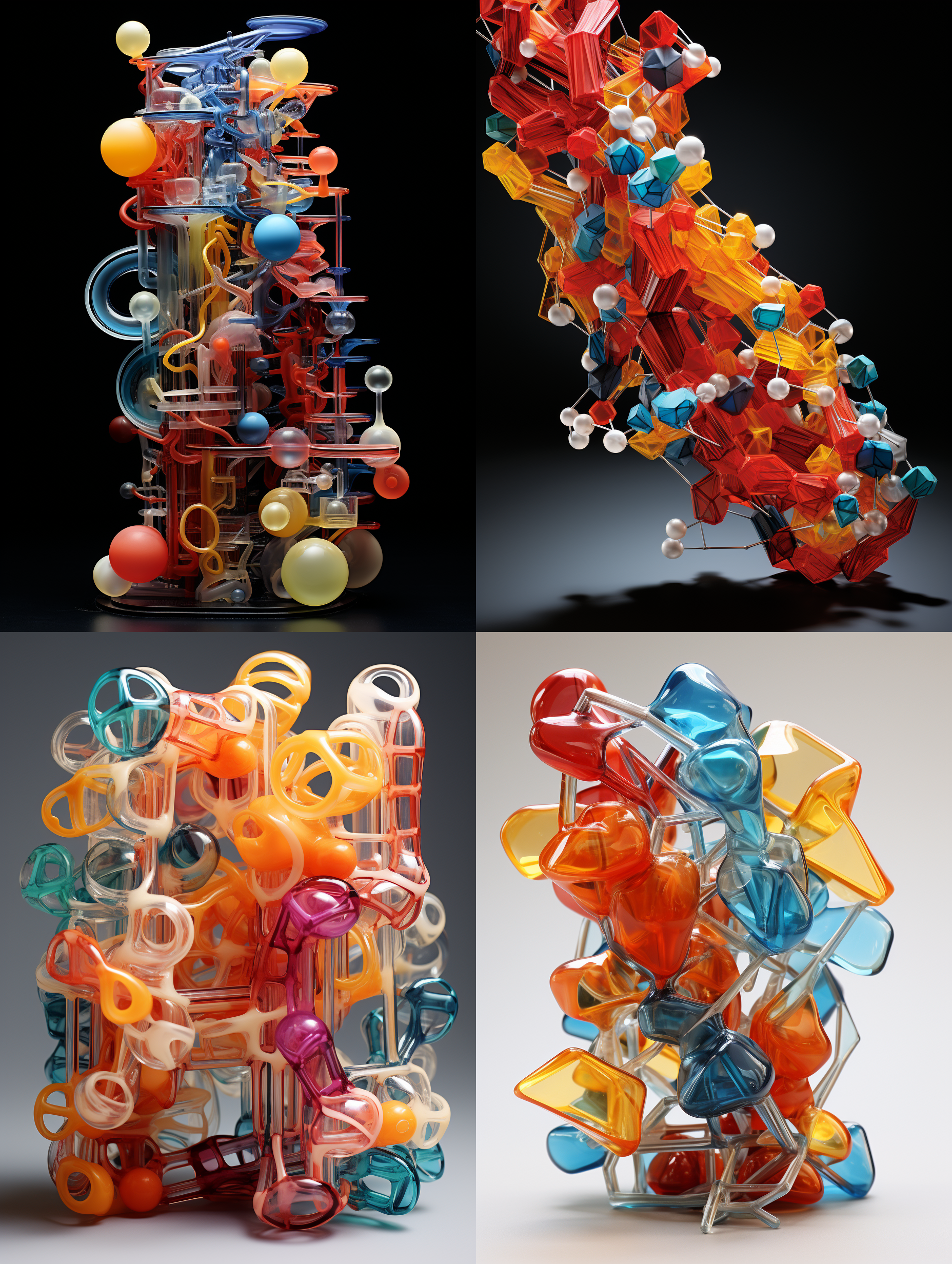 根据医学现有的对蛋白质的知识定义，和形态定义，描述，生成一个蛋白质的立体结构模型效果图，必须要符合医学对蛋白质的科学的定义和描述，样式，模型用多种色彩区别不同结构成份，并标记出不同结构成分的名称和作用，色彩细节丰富和模型细节丰富，8k超高清晰度，顶级画质 