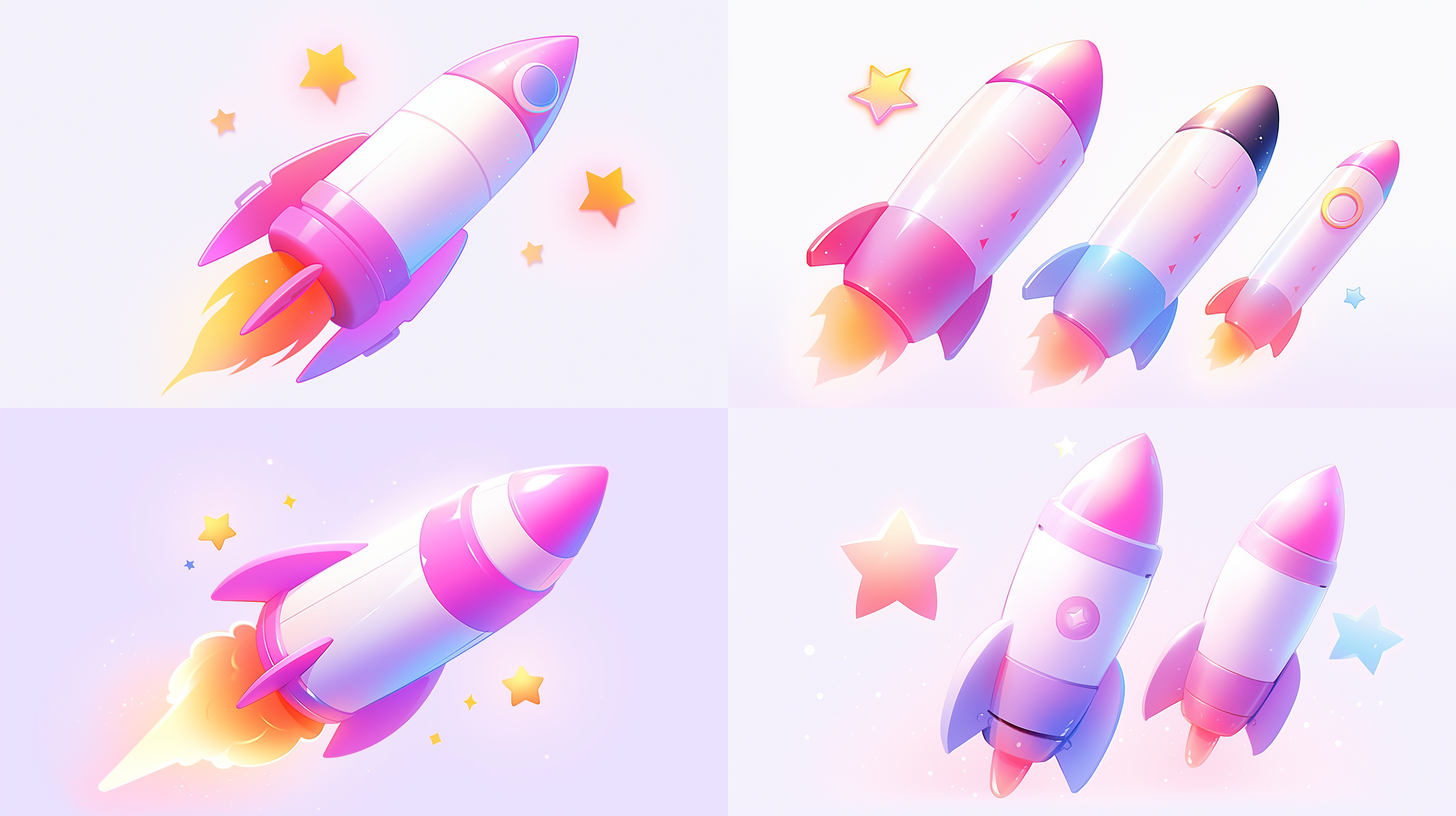rocket 3d icon,soft sculptures, color gradientsnaive charm, in the style of ray tracing, clean white background, 3d rendering, smooth and shiny,realistic use of light and color,softcolor gradual change, honey style,trendy innintendo, best detail, hd, 8k 简单的背景 简单的背景