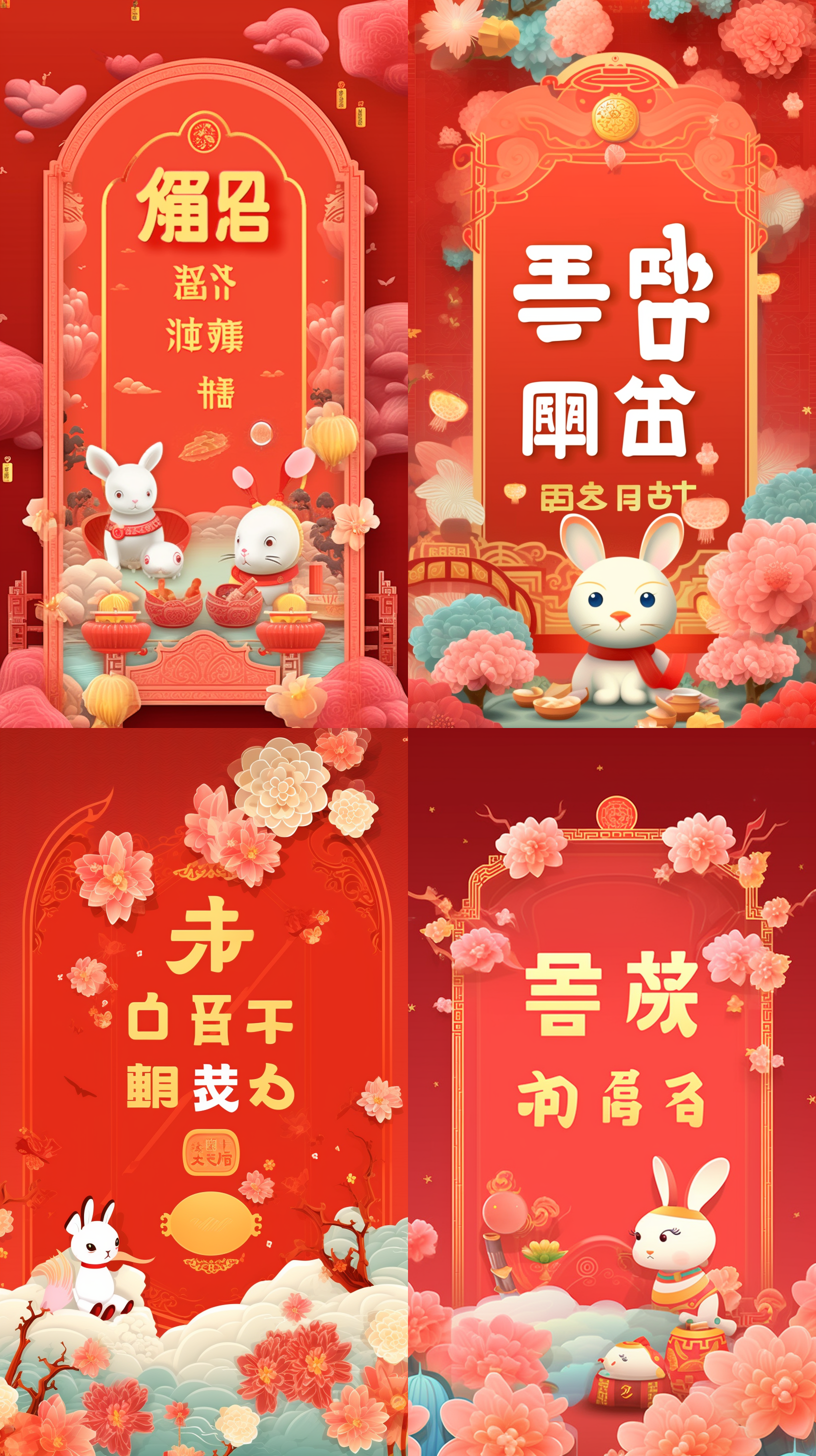 春节元素背景，扁平化 高分辨率