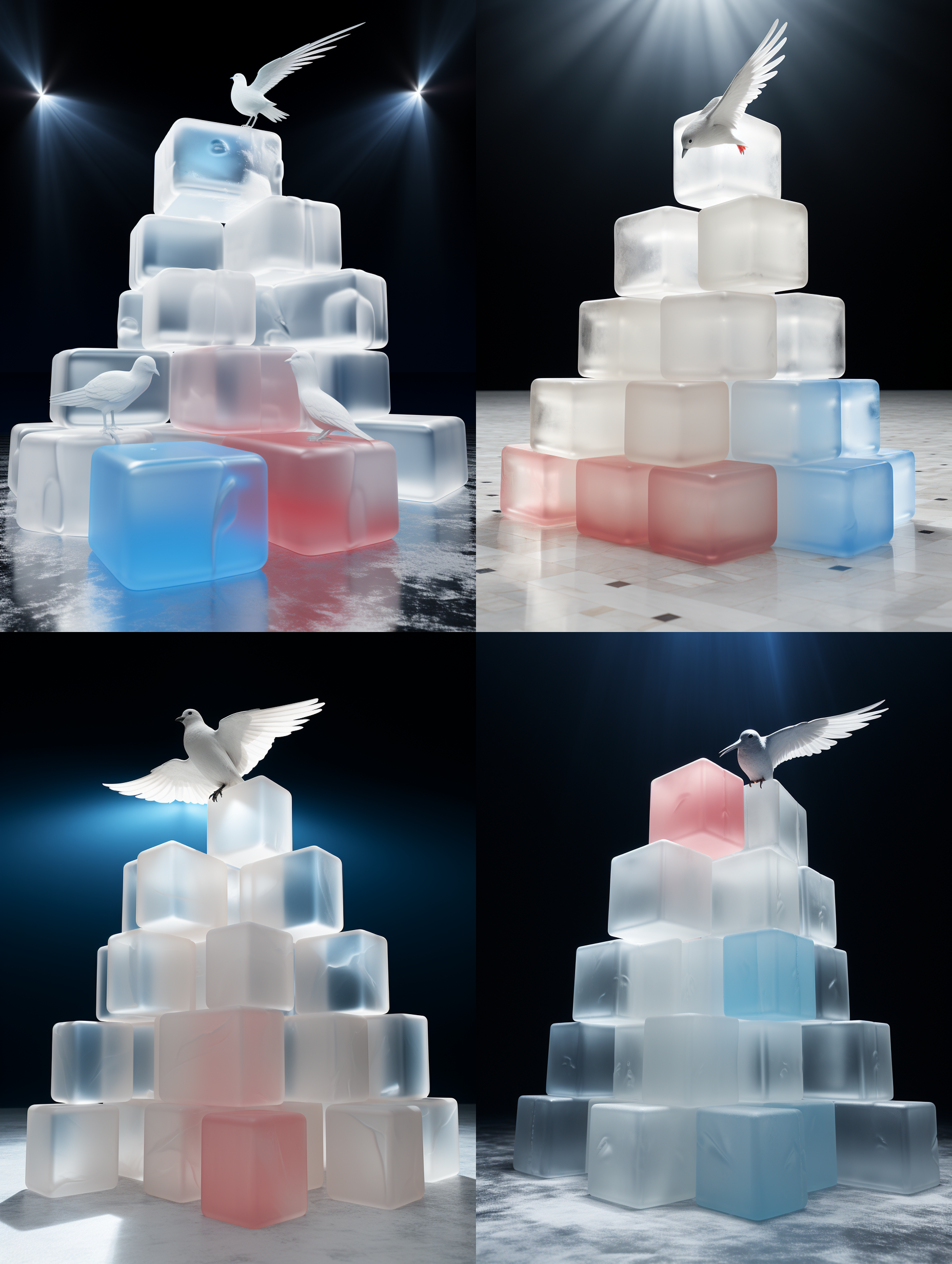 将图中的主体放在一个巨大的白色场馆内，有一个光源照在主体上