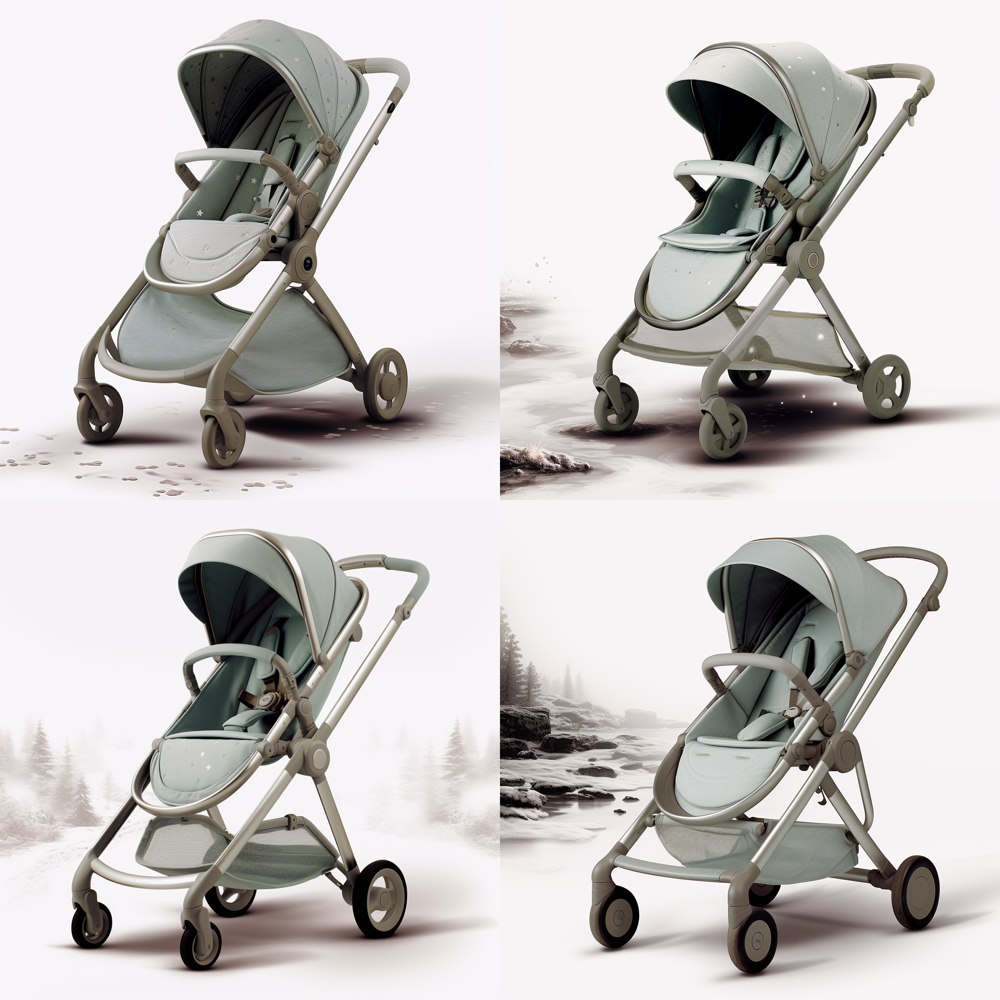 下雪的夜晚，远处有月亮，结冰的湖，天空飘雪，真实感，高级感