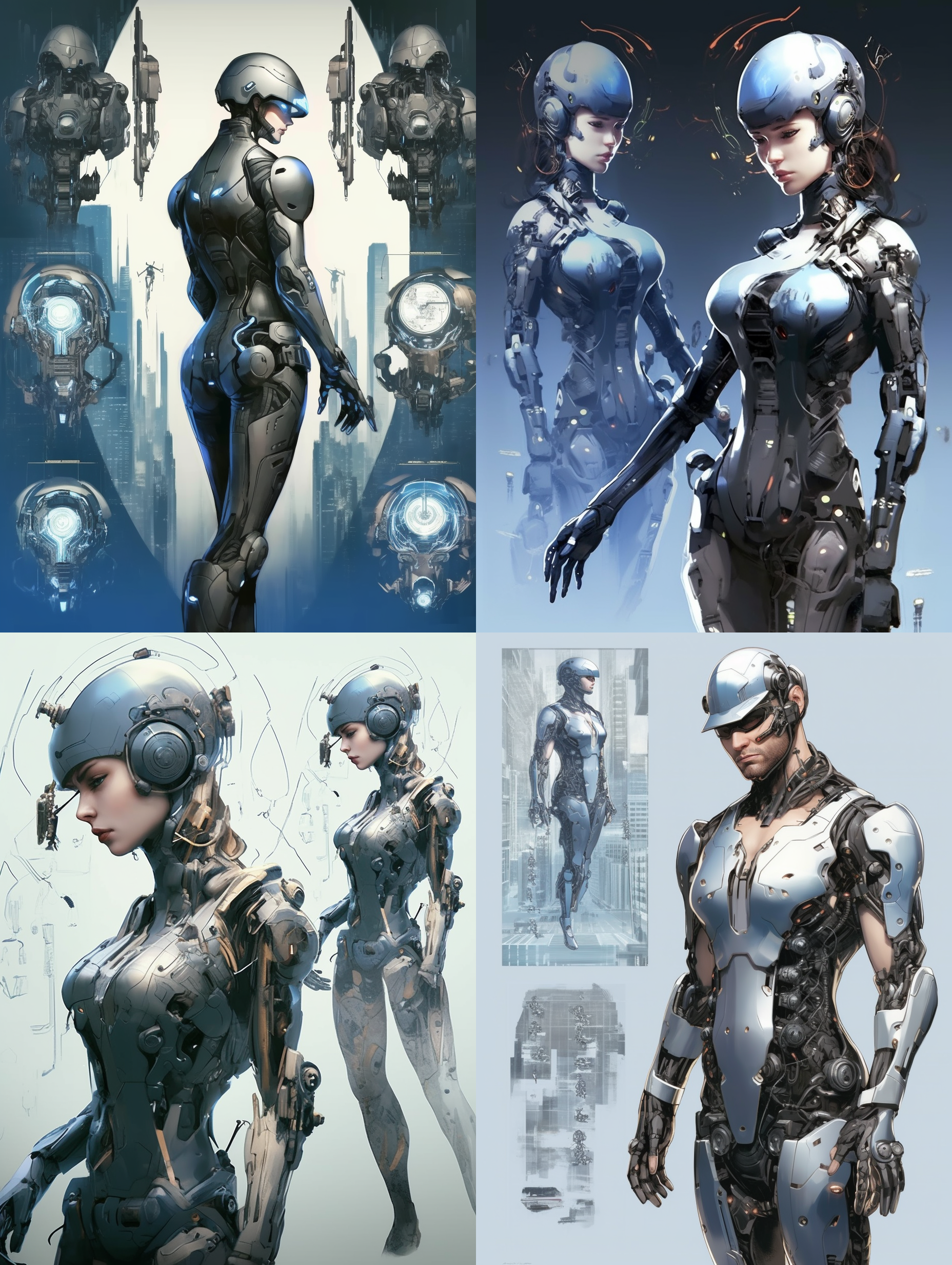 生成一个以ai科技为代表的形象，全身正面呈现,画面体现ai智能机器人，智能芯片电路，大数据运算，ai科技与城市和乡村的应用特征等科技元素，使用科技蓝为主色调，体现强烈的科技感和未来感，顶级的画质，现代风的广告设计，体现科技美学，艺术美学，唯美，色彩饱和层次丰富，画面细节丰富 