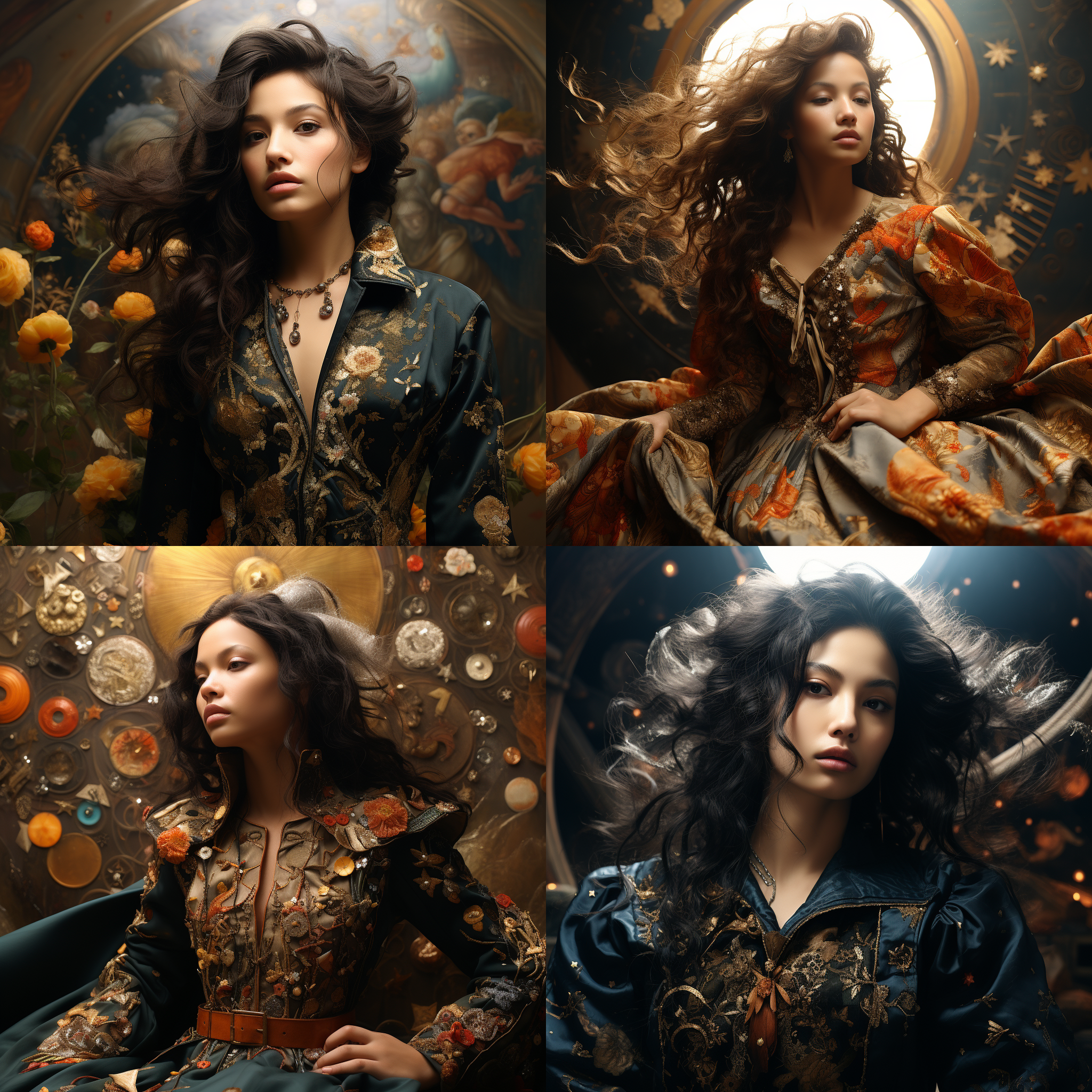 古典美女,宇宙星辰