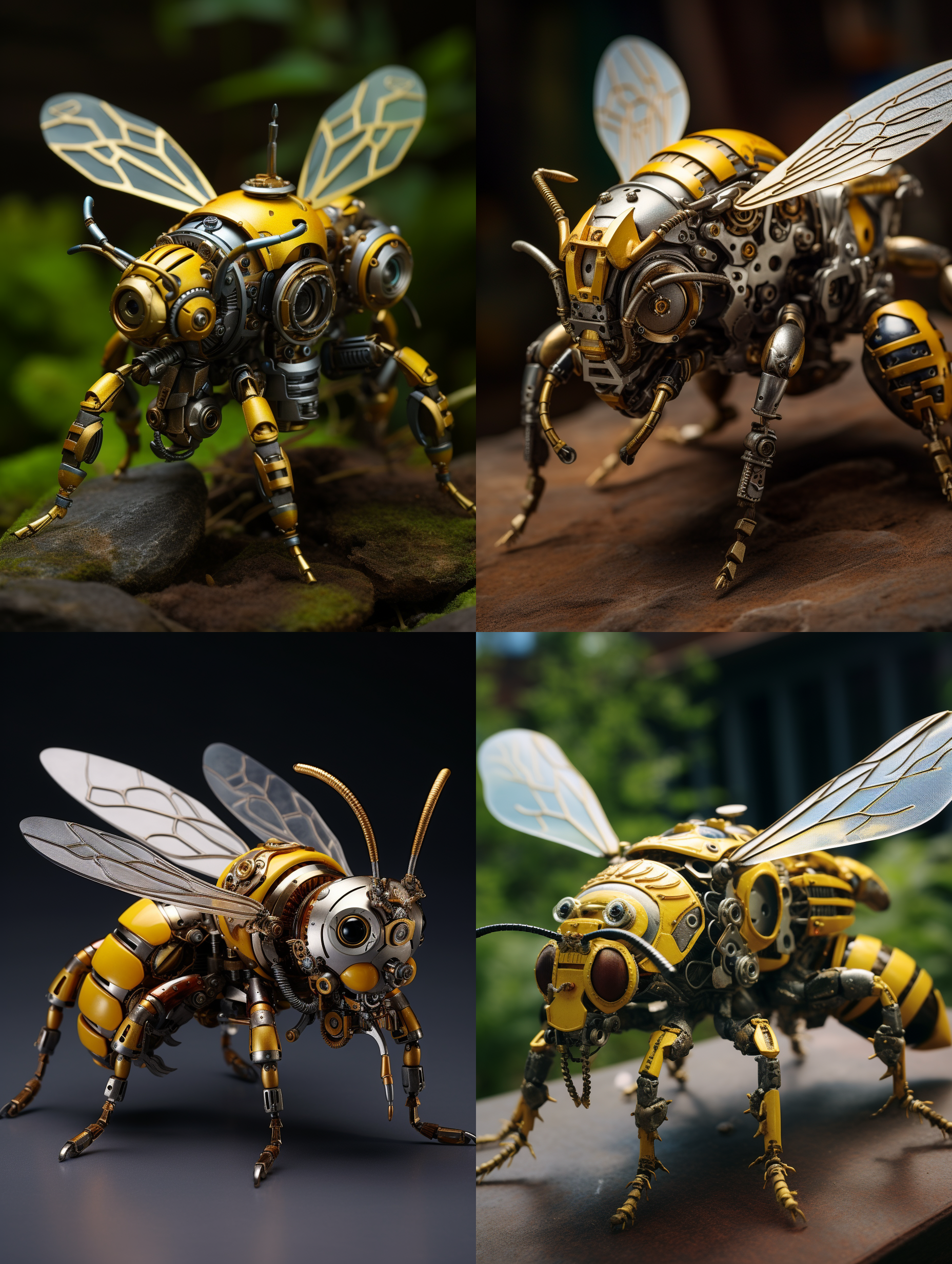 一只精美机器小蜜蜂，栩栩如生