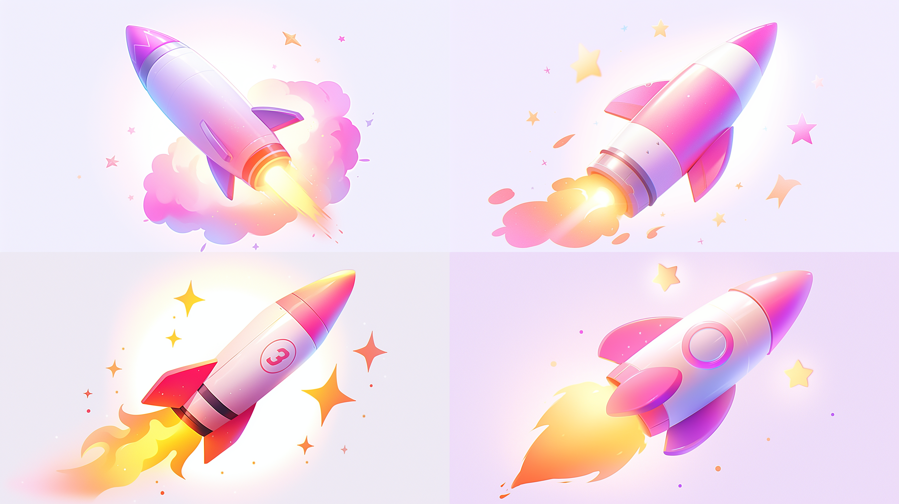 animated rocket 3d icon,soft sculptures, color gradientsnaive charm, in the style of ray tracing, clean white background, 3d rendering, smooth and shiny,realistic use of light and color,softcolor gradual change, honey style,trendy innintendo, best detail, hd, 8k 简单的背景