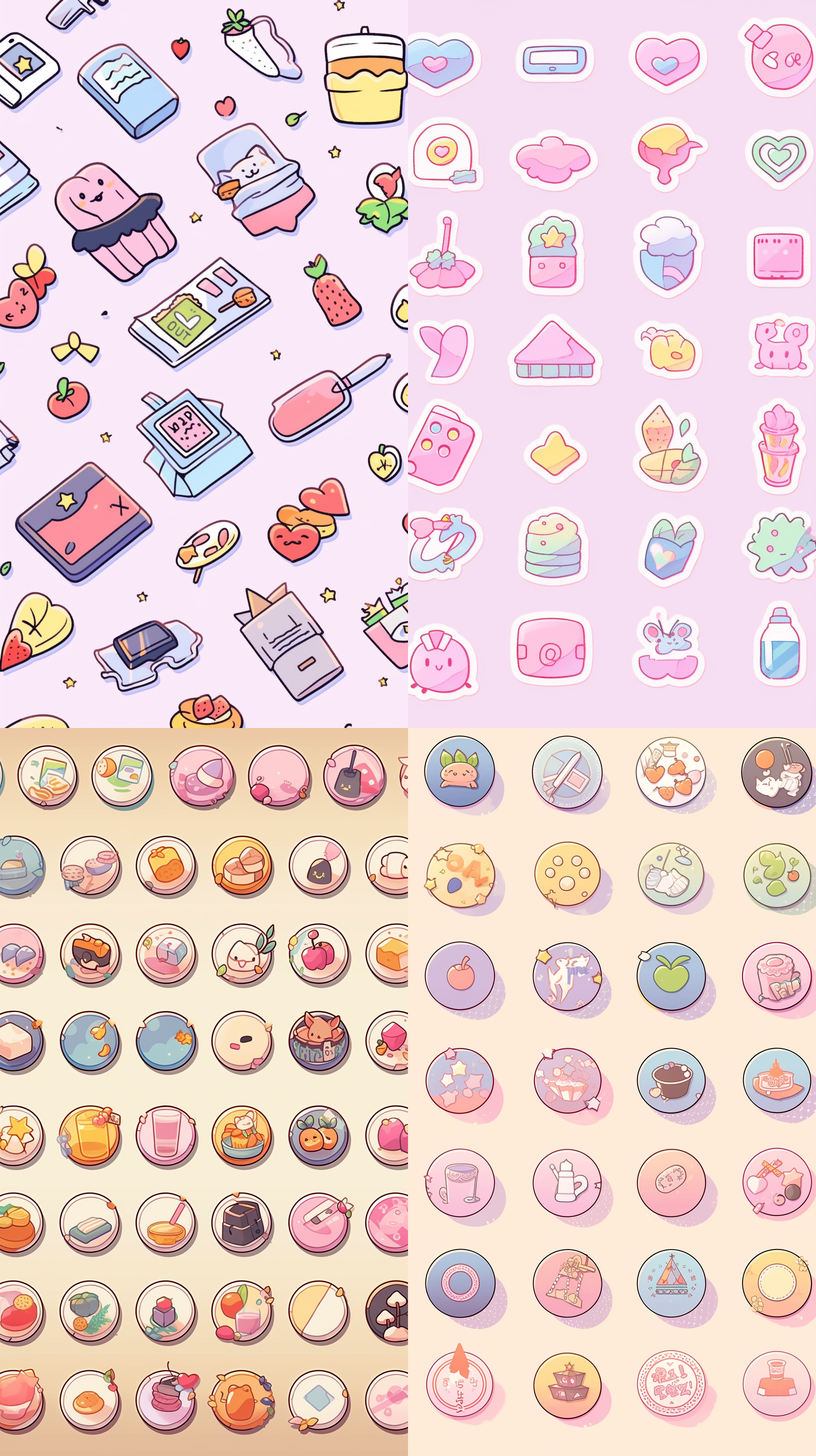 图标，按钮，手绘，可爱，