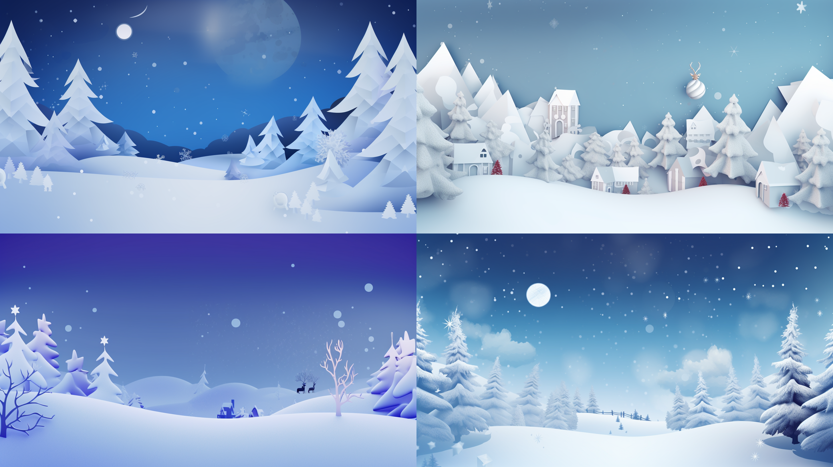 圣诞节，纯色背景，下雪的氛围