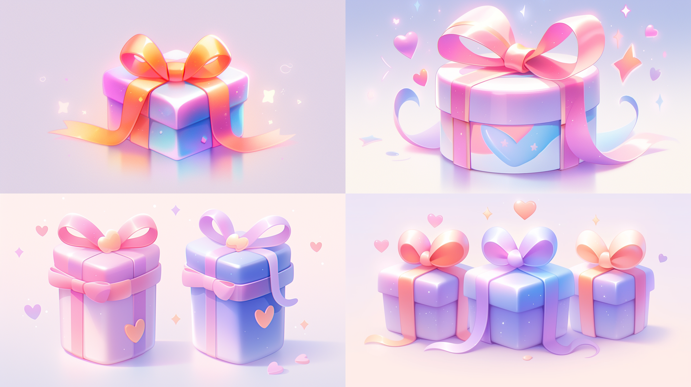 animated gift 3d icon,soft sculptures, color gradientsnaive charm, in the style of ray tracing, clean white background, 3d rendering, smooth and shiny,realistic use of light and color,softcolor gradual change, honey style,trendy innintendo, best detail, hd, high resolution 简单的背景