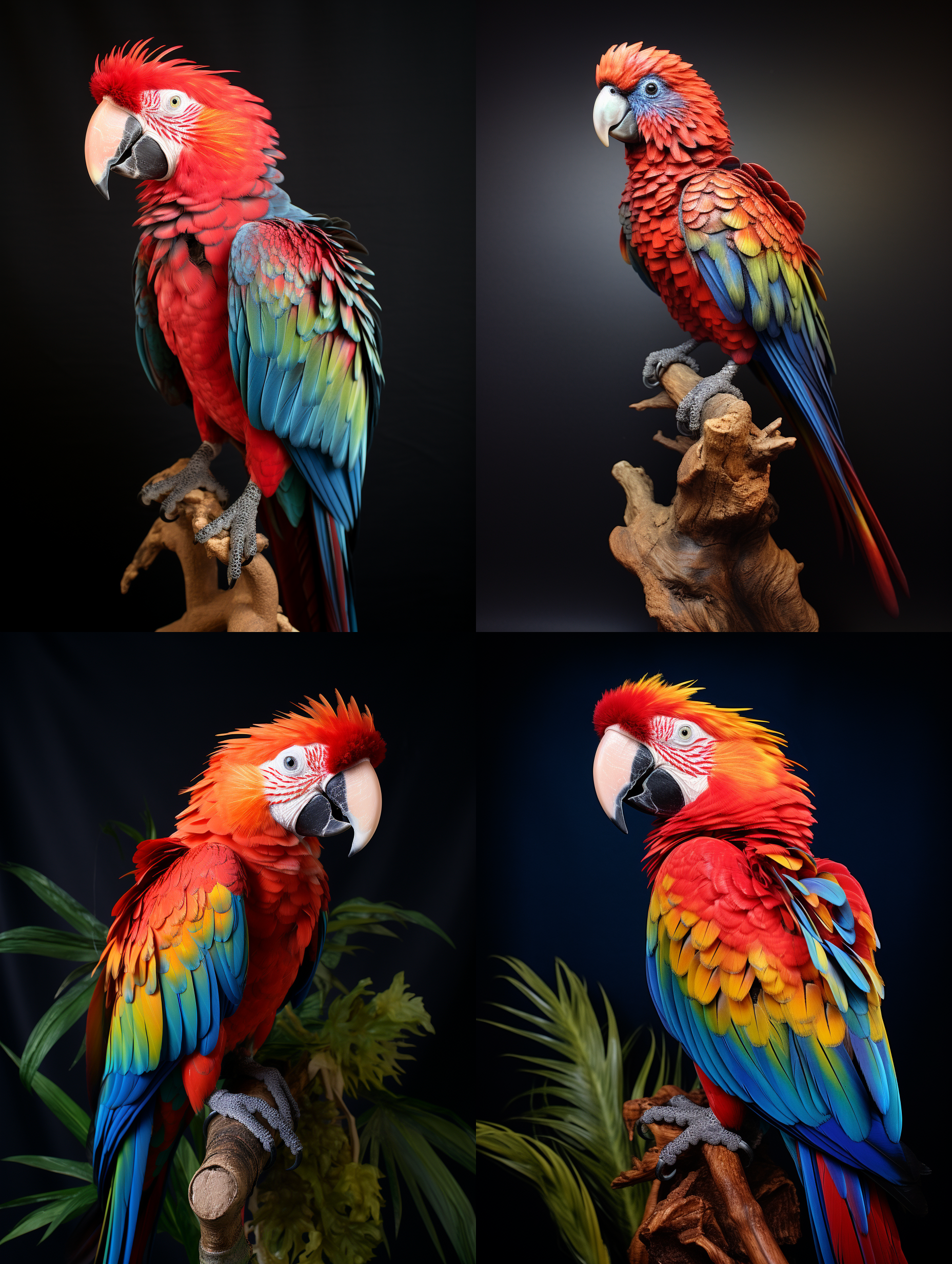 一只精美机器鹦鹉鸟，栩栩如生