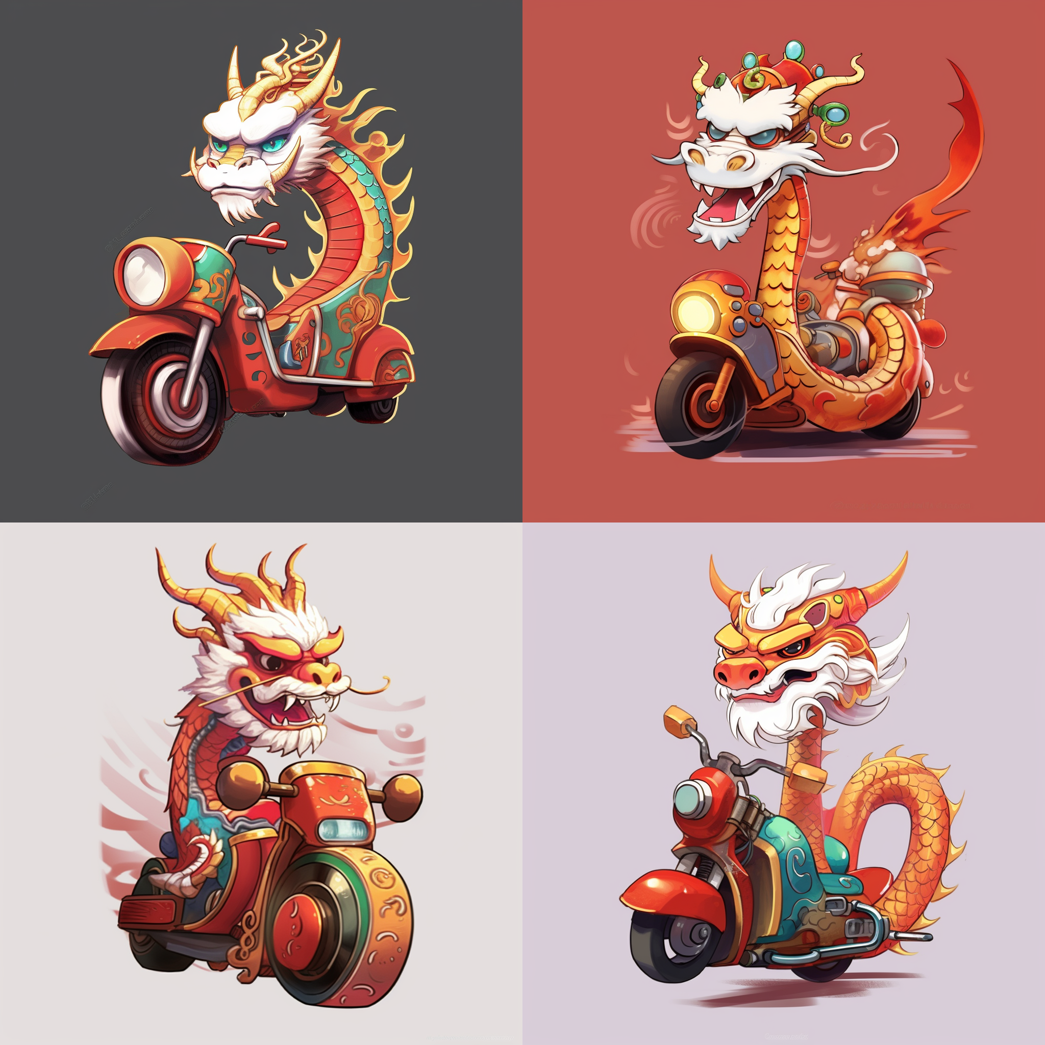 a toy motorcycle with chinese dragon,in the style of meticulous design,oc rendering,3d rendering,8k