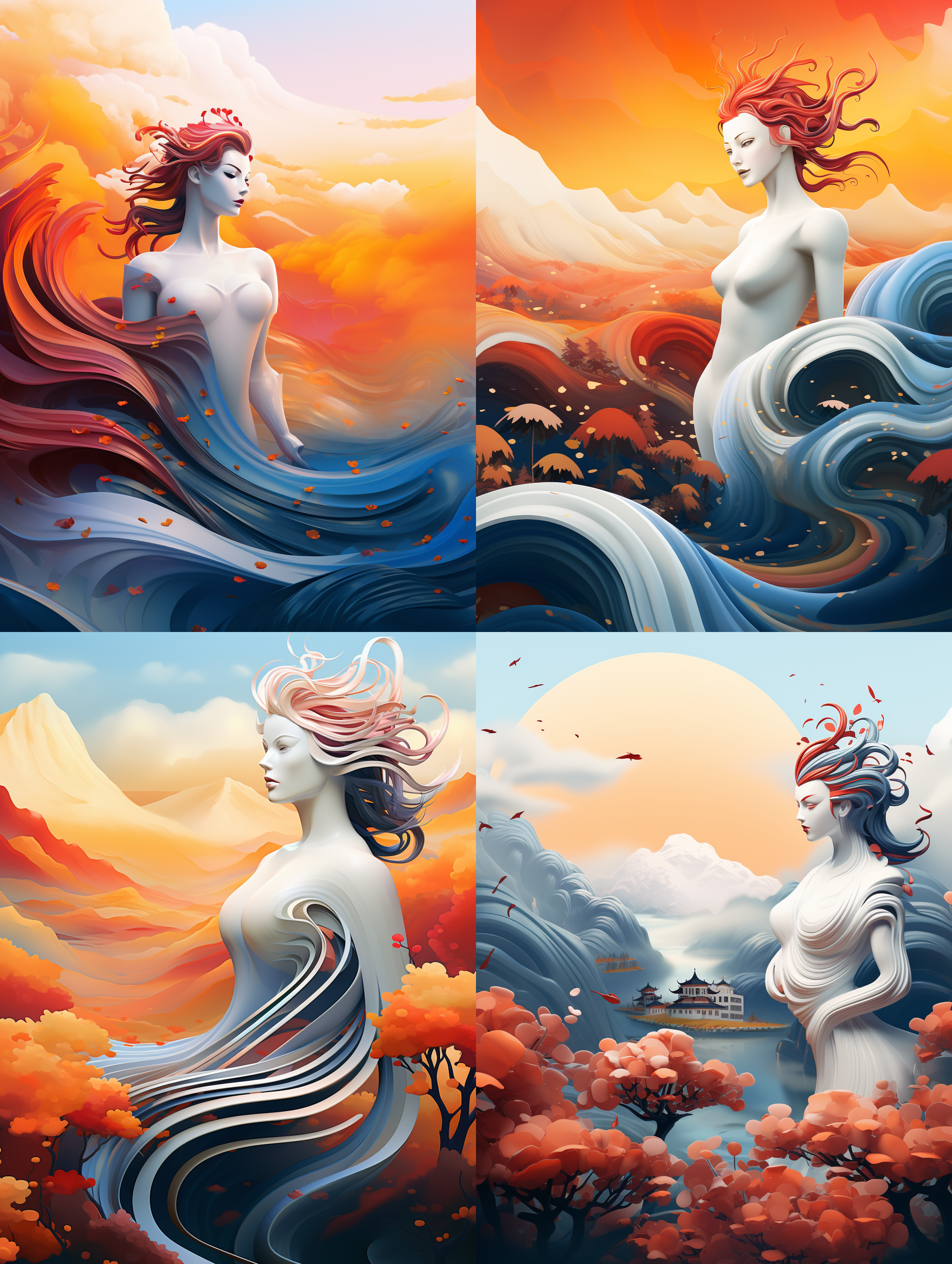 生成一个贺年海报，七色彩虹的彩色条带緾绕交错在一起，颜色 和谐，专业配色，元旦和春节的喜庆的气氛，背景为贺年的红色为背景色调，顶级专业的设计水平，排版专业简介大气，创意画面新颖独特，8k的顶级画质，色彩细节丰富，饱和的色彩
