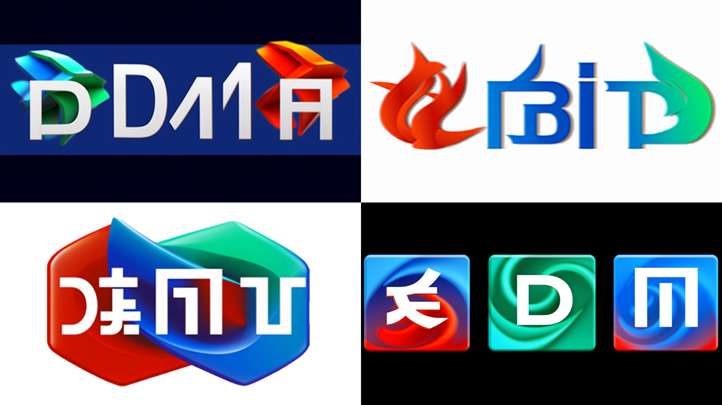 重新设计参考图中的logo，ai矢量图, 红绿蓝 立体感强烈