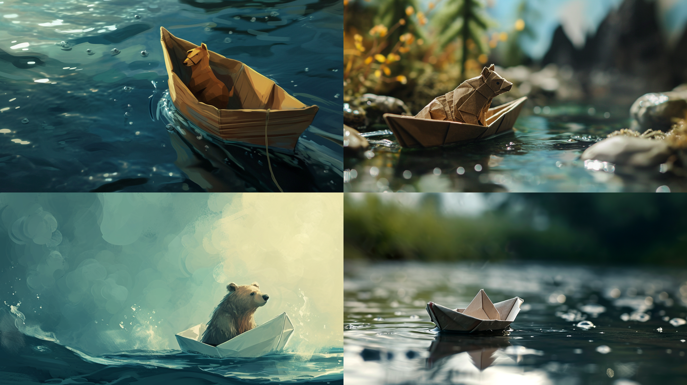 纸船漂啊漂，漂到了小熊家门口