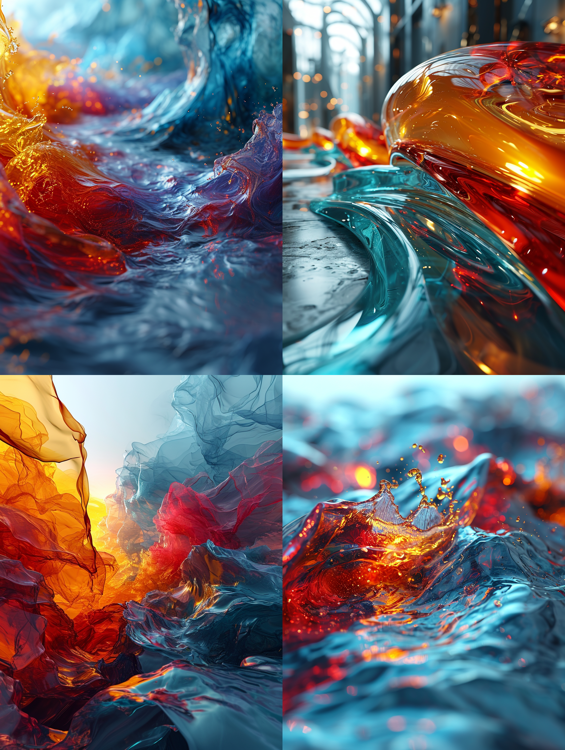 silky neon wallpaper, vibrant dark orange and light blue, futuristic chromatic waves, soft tonal shifts 