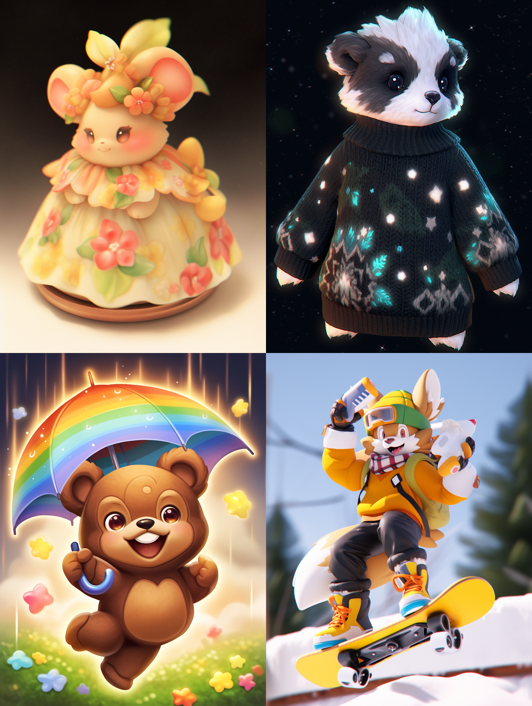 cute character， baby bear， cute cartoon character， cartoon cute， chibistyle， lovely art style， cute illustration， full body commission for， cute cartoon style， cute round ears， 3d， toy,